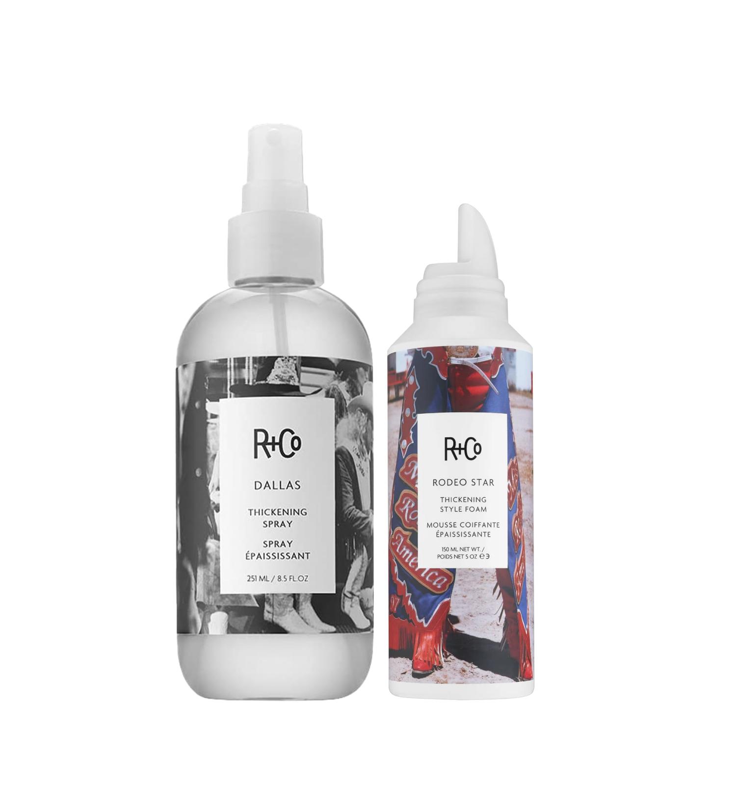 R+Co Rodeo Star Foam & Dallas Spray | Dramatic Volume Smooth Style for Fine to Medium Hair | Control Shine & Flexibility | Vegan Cruelty-Free | 8.5 oz + 5 oz (Pack of 2) - Buy Online on GoSupps.com