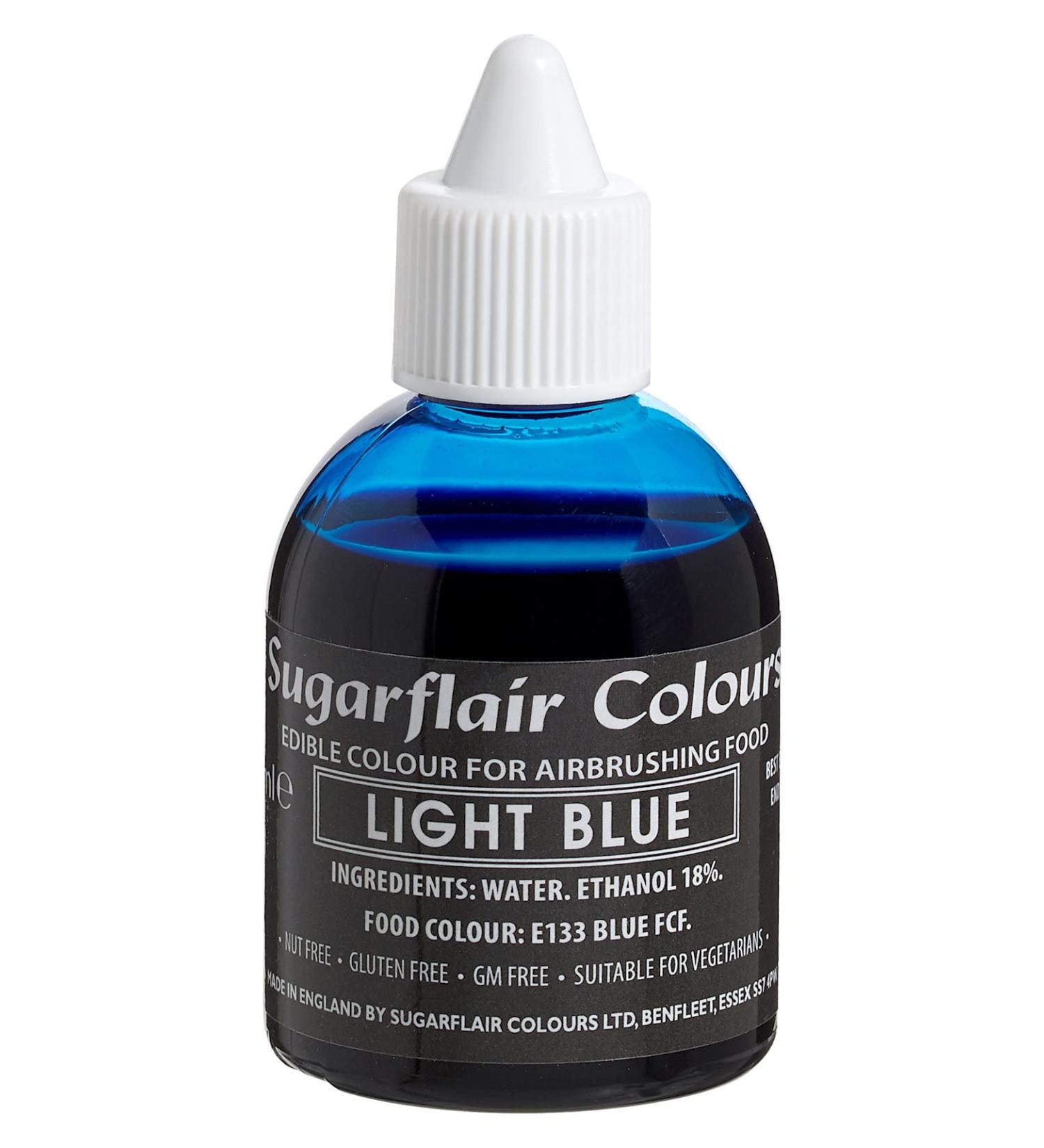 Sugarflair Light Blue Edible Airbrush Colour - Edible Food Colouring Airbrush Paint for Cakes Cupcakes Icing and Cake Decorations - 60ml