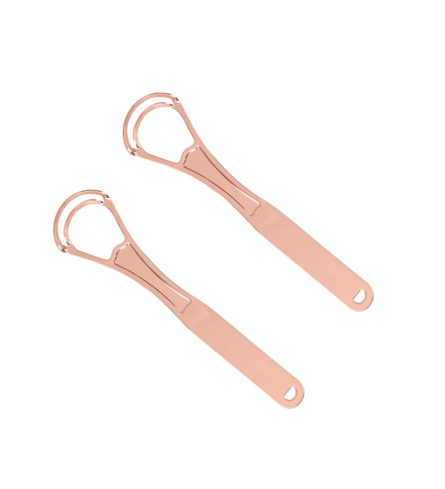 JOSALINAS 2PCS Tongue Cleaners - Wide-head Double Blades Scrapers - Rose Gold Color | Oral Care Essential - Buy Online on GoSupps.com