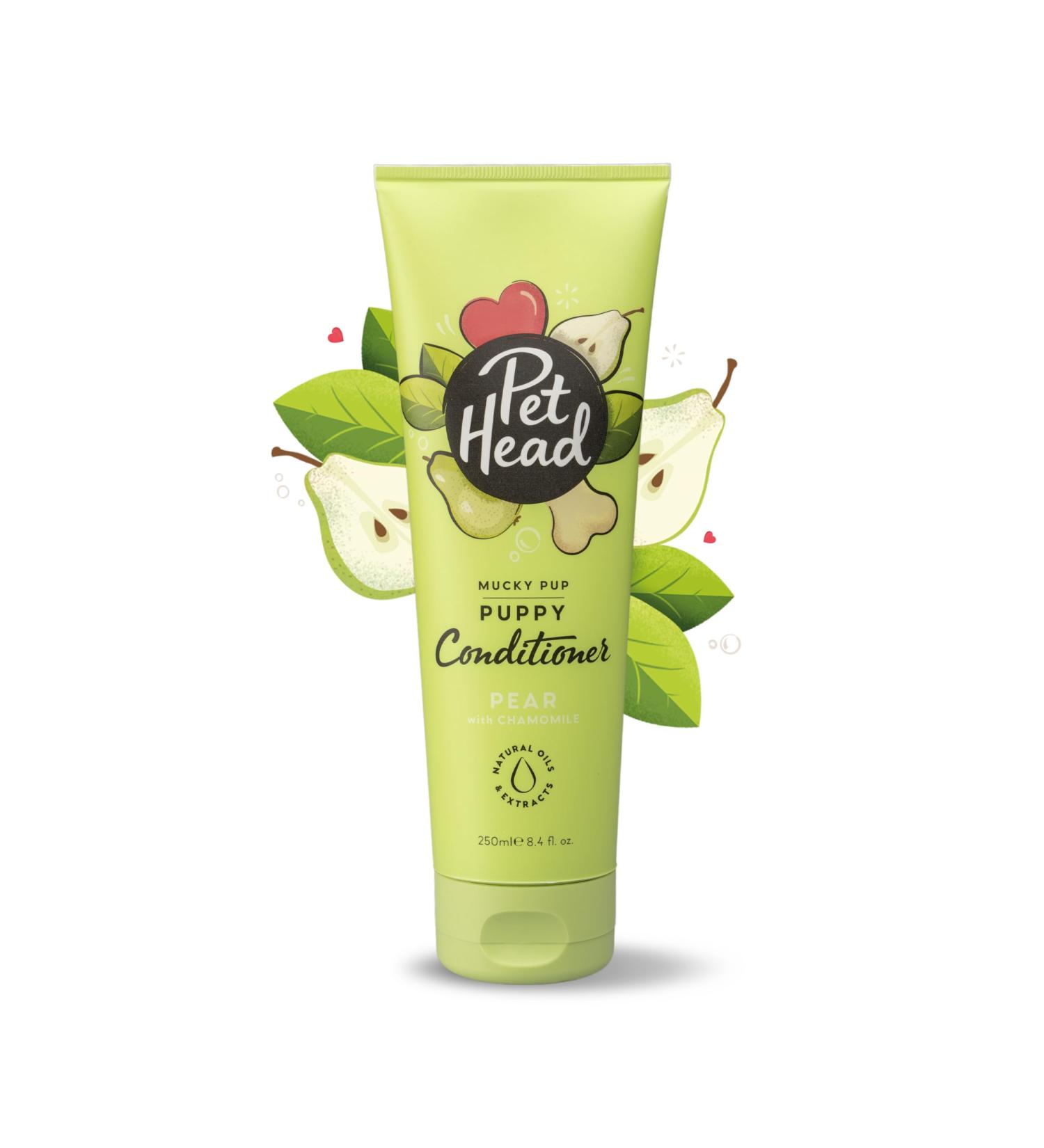 Pet Head Mucky Puppy Pear Scent Puppy Conditioner 250ml - Gentle & Hypoallergenic, Vegan Formula for Puppies from 8 Weeks - Buy Online on GoSupps.com