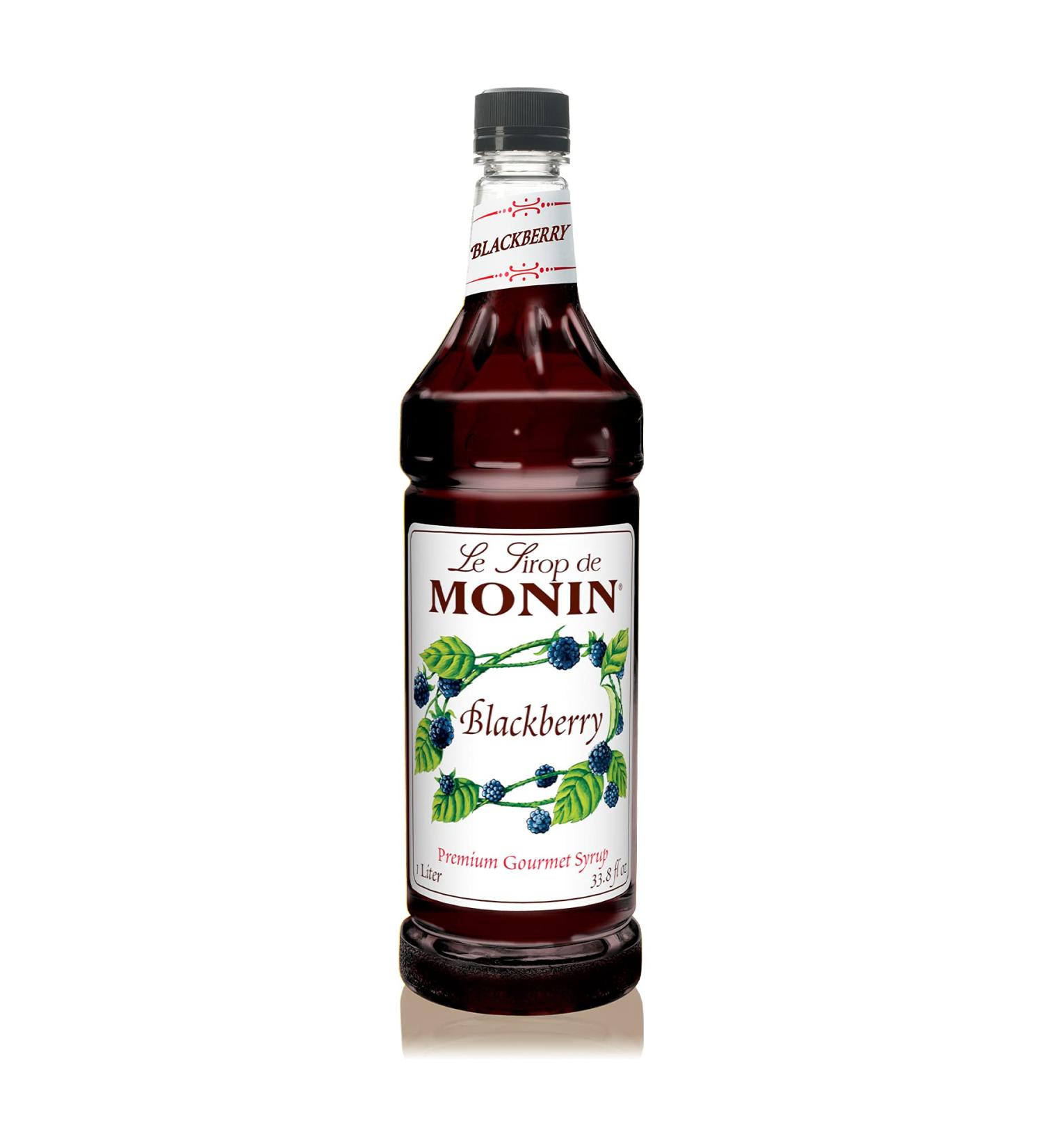 Monin Blackberry Syrup 1 Liter - Delicious Berry Flavored Cocktail Syrup for Iced Tea, Lemonade, and Cocktails - Gluten-Free Simple Syrup with Authentic Flavor - Clean Label - 33.8 Fl Oz - Buy Online on GoSupps.com