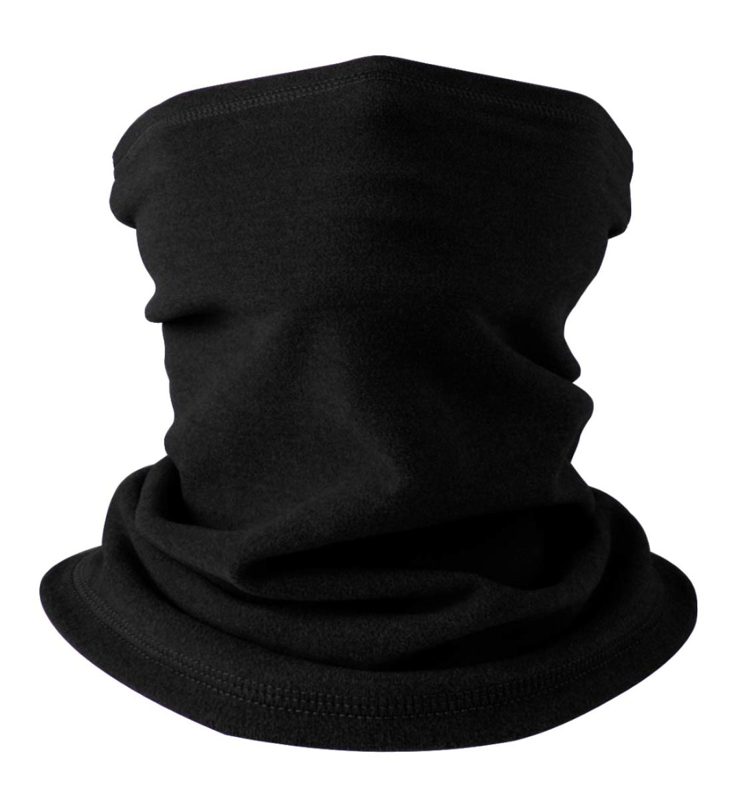 Hegcoiie Winter Loop Scarf for Men & Women | Fleece Neck Warmer & Windproof Ski Mask - Ideal for Outdoor Activities like Skiing Motorcycling and Running - Black - Buy Online on GoSupps.com