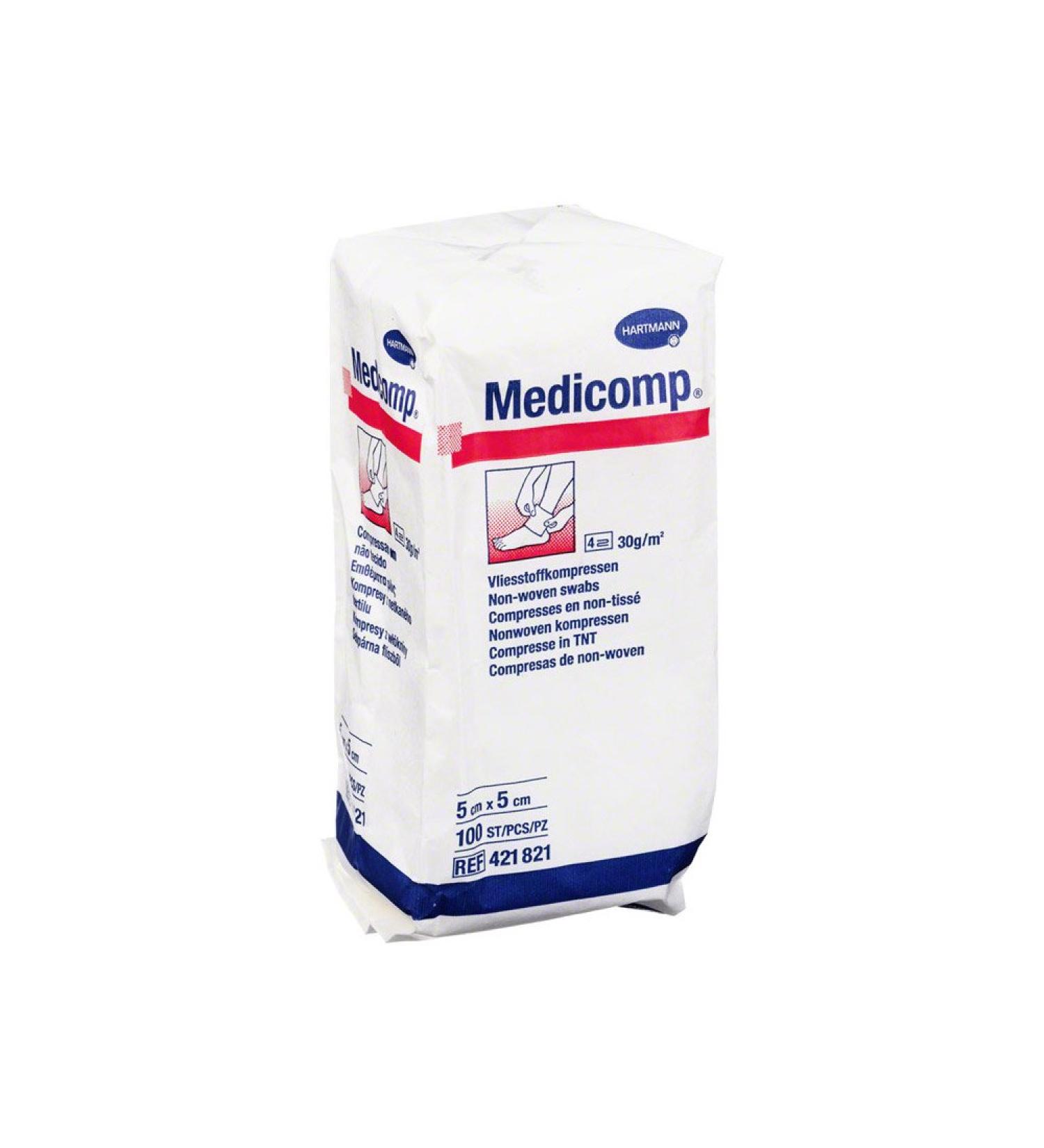 Paul Hartmann AG 4218217 Medicomp nonwoven compress non-sterile 4-ply 5cm x 5cm 100 pieces