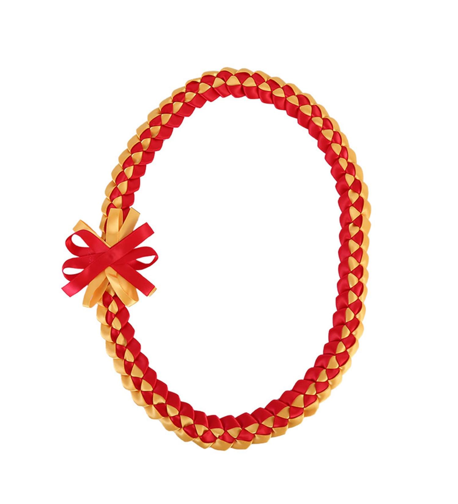 Handmade Double-Sided School Band - Oralgo's Elaborate Garlands & Woven Necklace in Red & Yellow - Buy Online on GoSupps.com