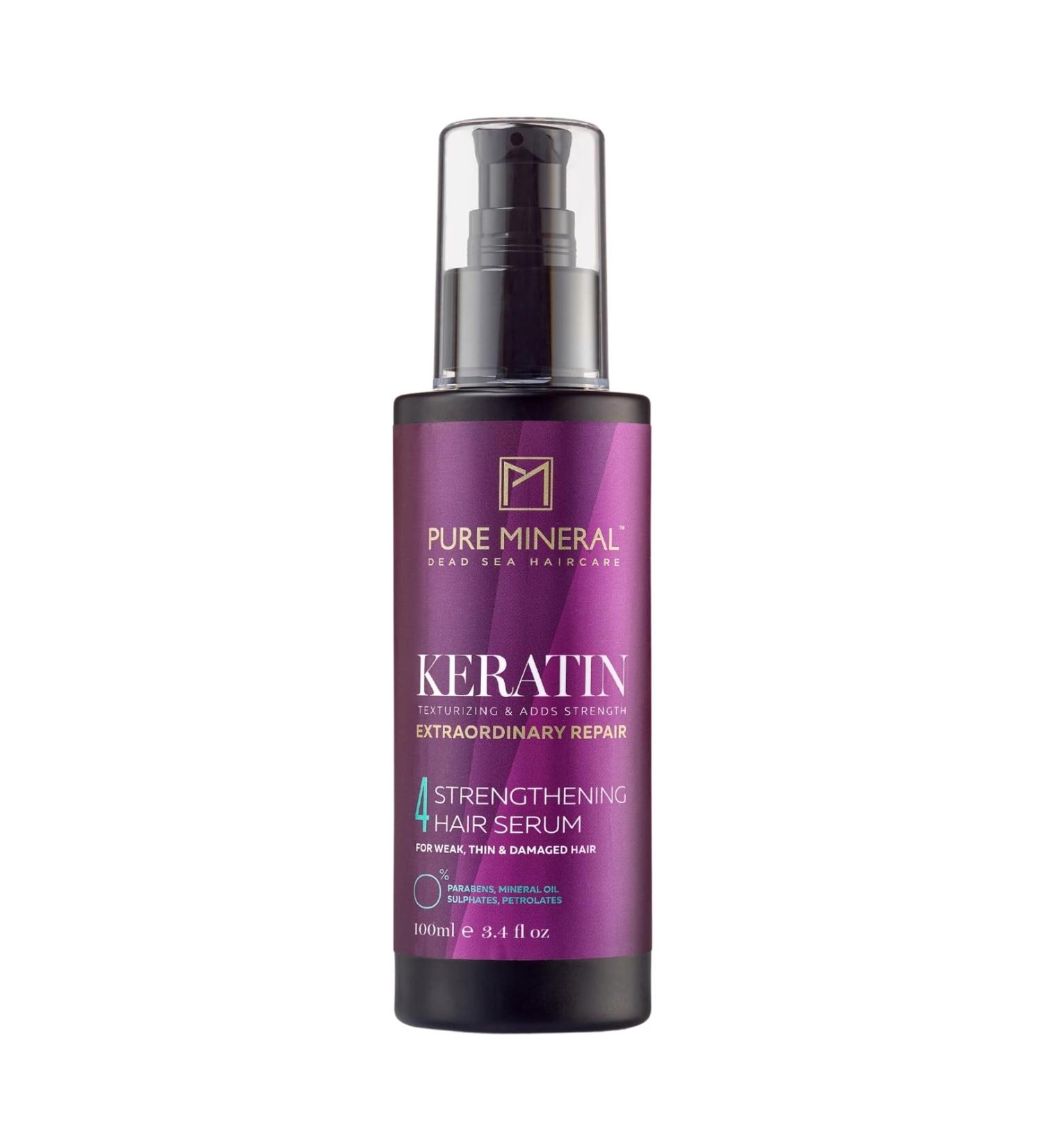 Pure Mineral - Keratin Hair Serum for Silky Hair - Anti-Frizz Nourishing Protective - Free of sulfates parabens petrolates - 100ml - Buy Online on GoSupps.com
