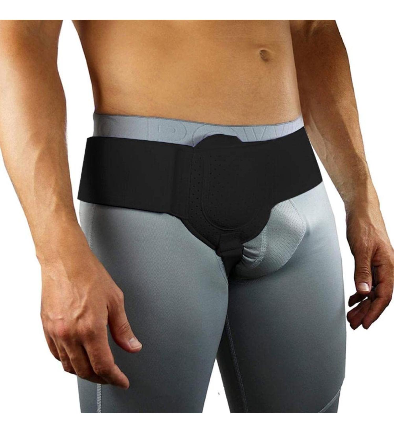 Yosoo Health Gear Groin Hernia Support Belt with Adjustable Waist Strap and Removable Compression Pads for Men and Women - Black - Buy Online on GoSupps.com