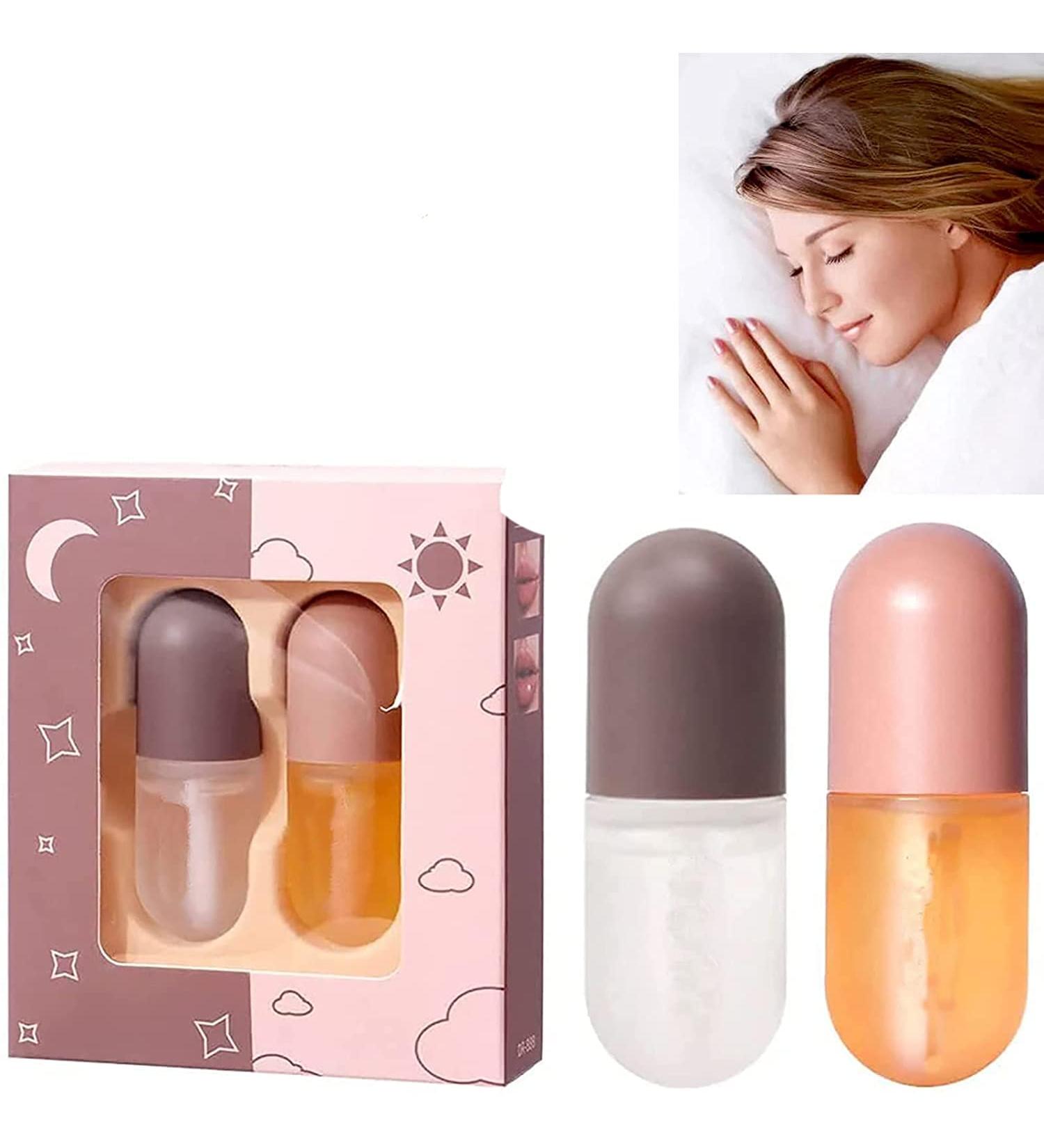 WSWHDLG Lip Plumper Set | Natural Ginger Mint Lip Enhancer Day & Night Serum Hydrating Lip Mask for Fuller Lips - Matte Size - Buy Online on GoSupps.com