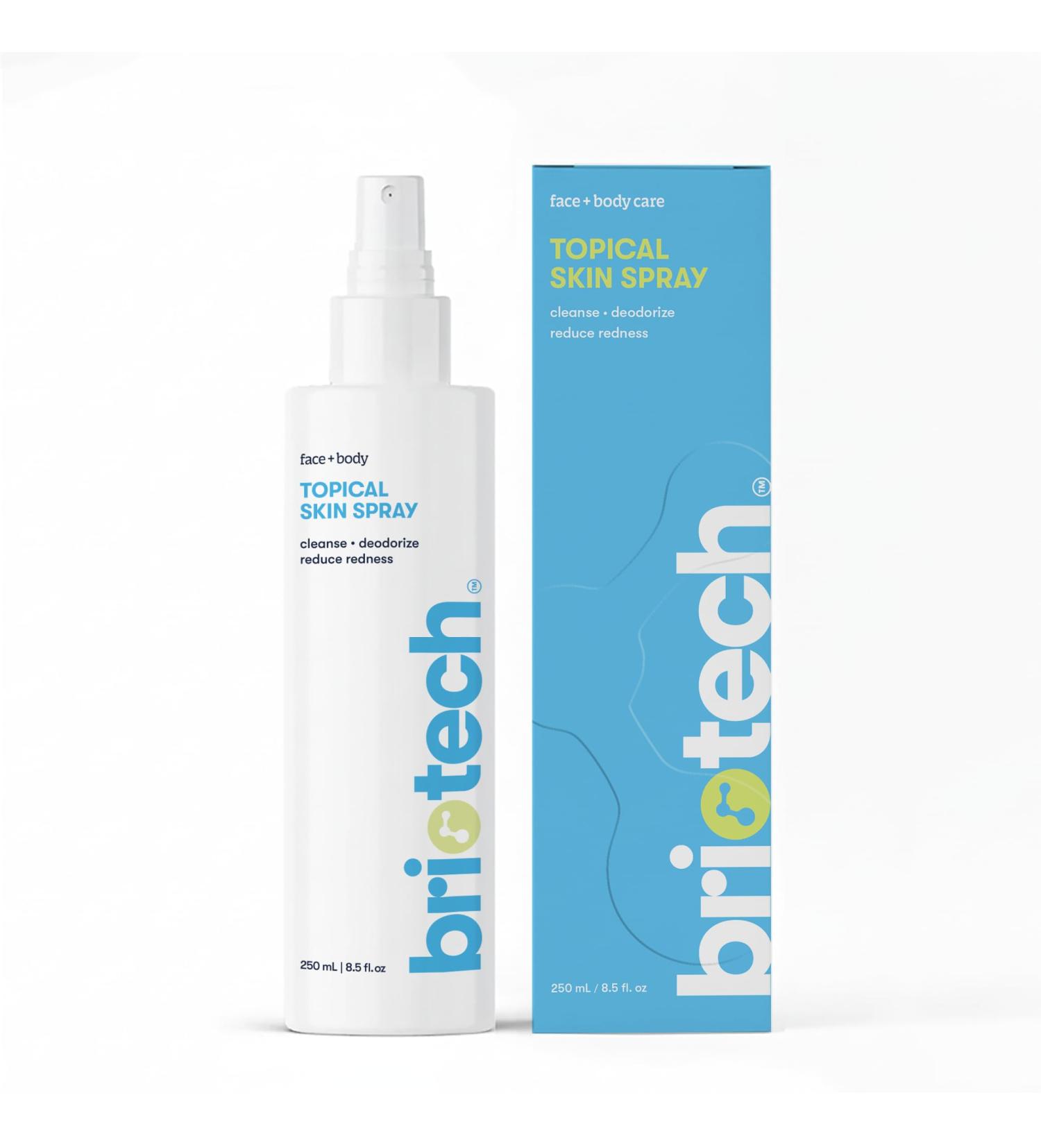 BRIOTECH Topical Skin Spray Hypochlorous Acid Spray for Sensitive Skin HOCl Facial Mist Full Body Support Against Irritation Calm Redness Soothe Foot & Scalp 8.5 oz (1 Pack) 8.5 Fl Oz (Pack of 1) - Buy Online on GoSupps.com
