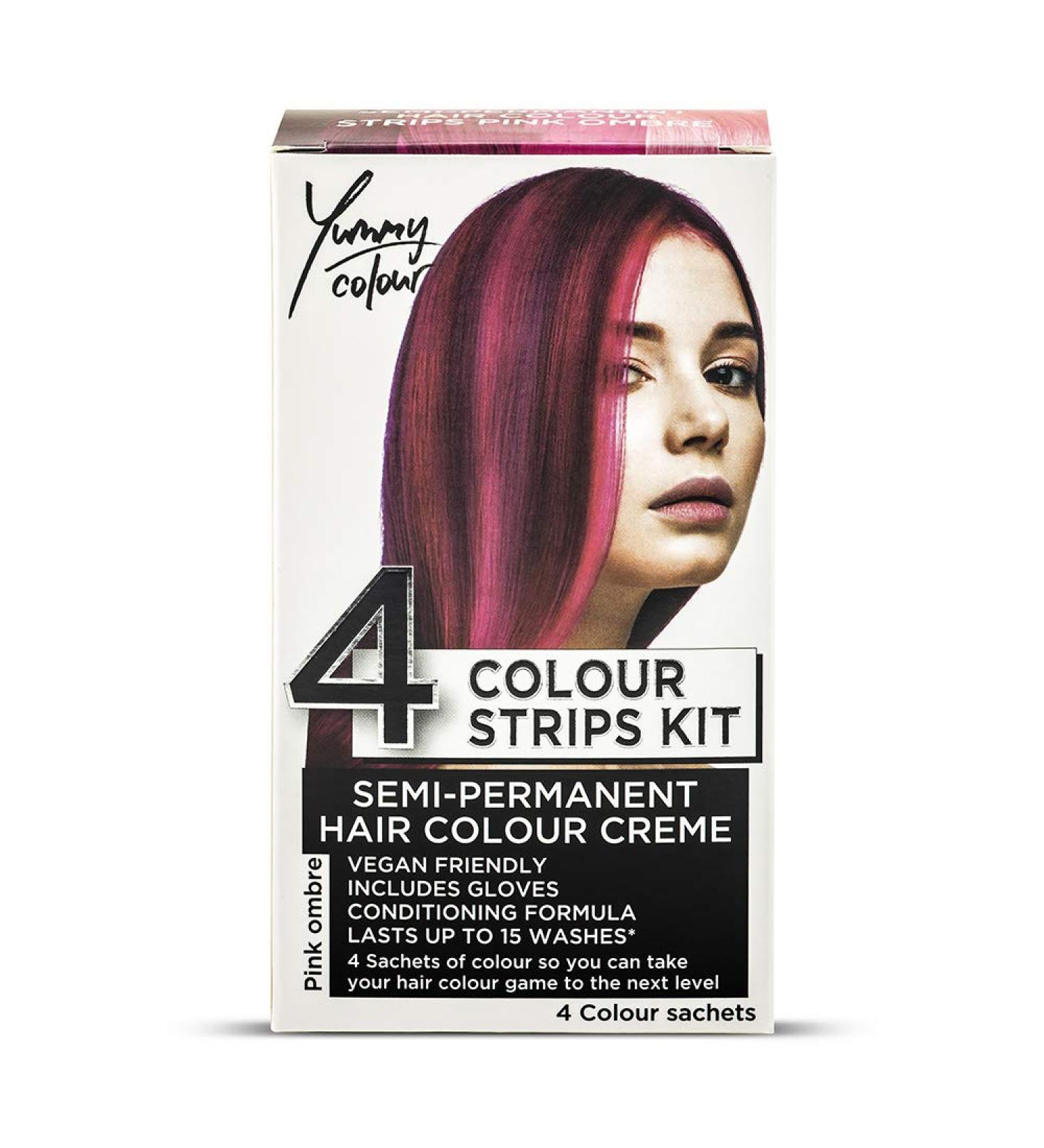 Stargazer Products SemiPermanent Hair Dye Strip Kit in 4 Shades Yummy Colour Pink Ombre 40 ml - Buy Online on GoSupps.com