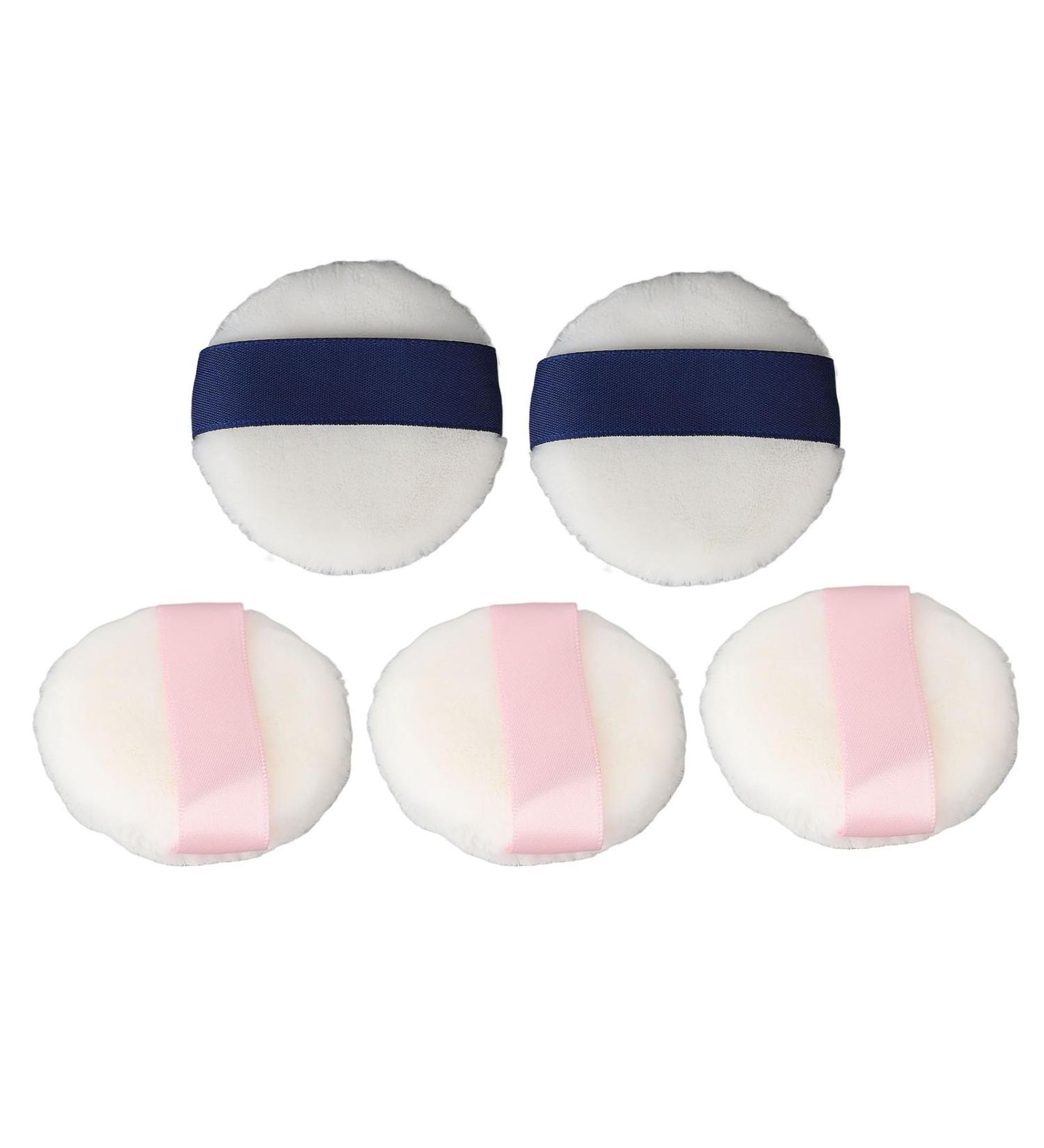 Round Powder Puff Velvet 5 Pieces Skin-Friendly Powder Makeup Double Sided Portable Soft for Home Travel Office - Buy Online on GoSupps.com