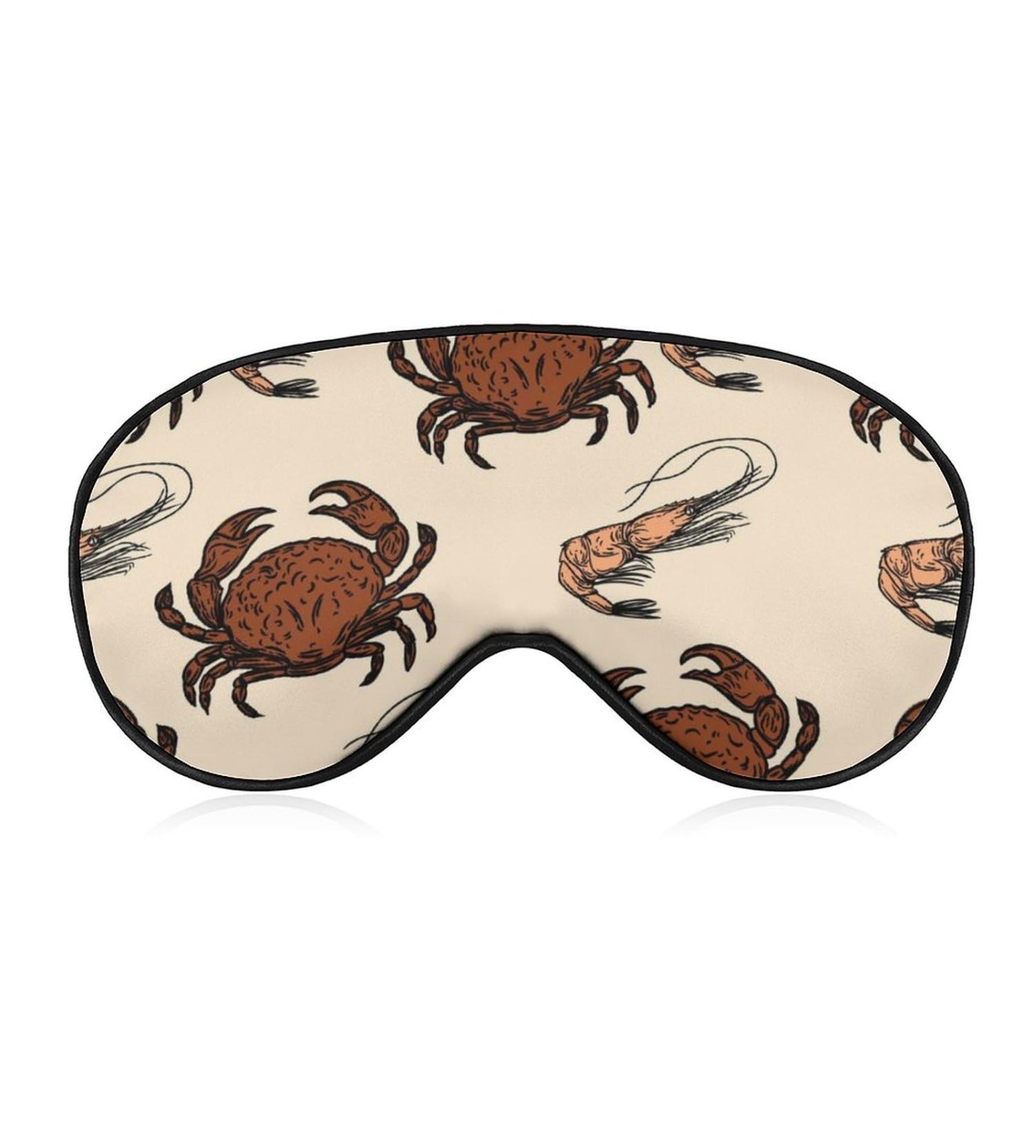 Ocean Sea Crabs Shrimps Sleep Mask - Adjustable Strap Eye Cover for Sleeping and Travel - Men Women Blindfold Blocks Light for Night Nap - Buy Online on GoSupps.com