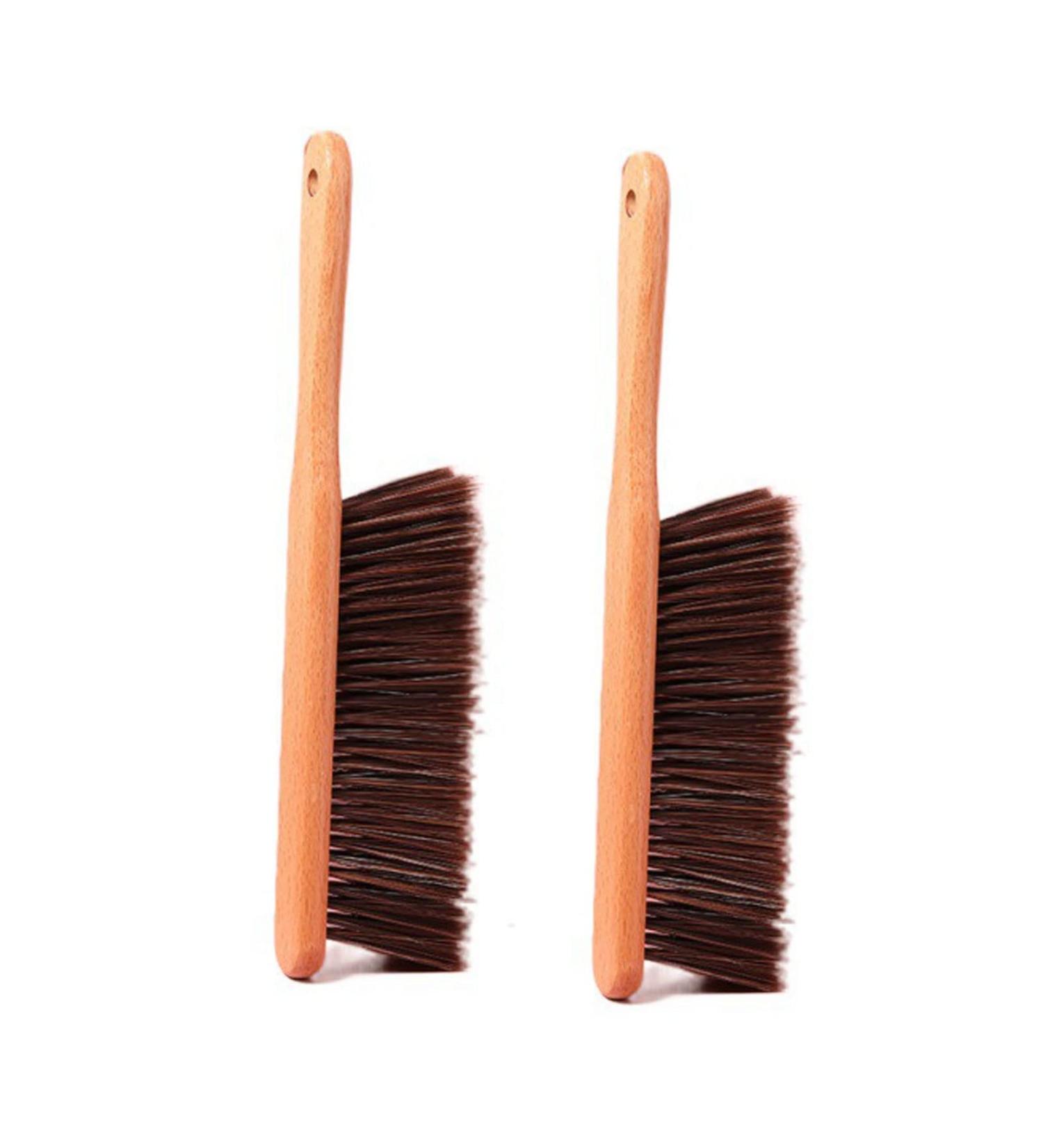 NEDLON 2 Pack Hand Bed Broom Horse Hair Bench Brush Wood Handle Bricklayers Brushes Cleaning Counter Furniture Dusting Brush - Buy Online on GoSupps.com