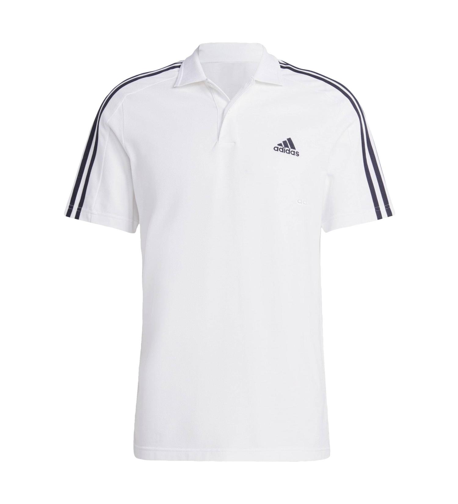 Buy adidas Men's 3-Stripes Polo Shirt - XXL White/Black | Essentials Piqu Embroidered Small Logo | International Shipping Available - Buy Online on GoSupps.com