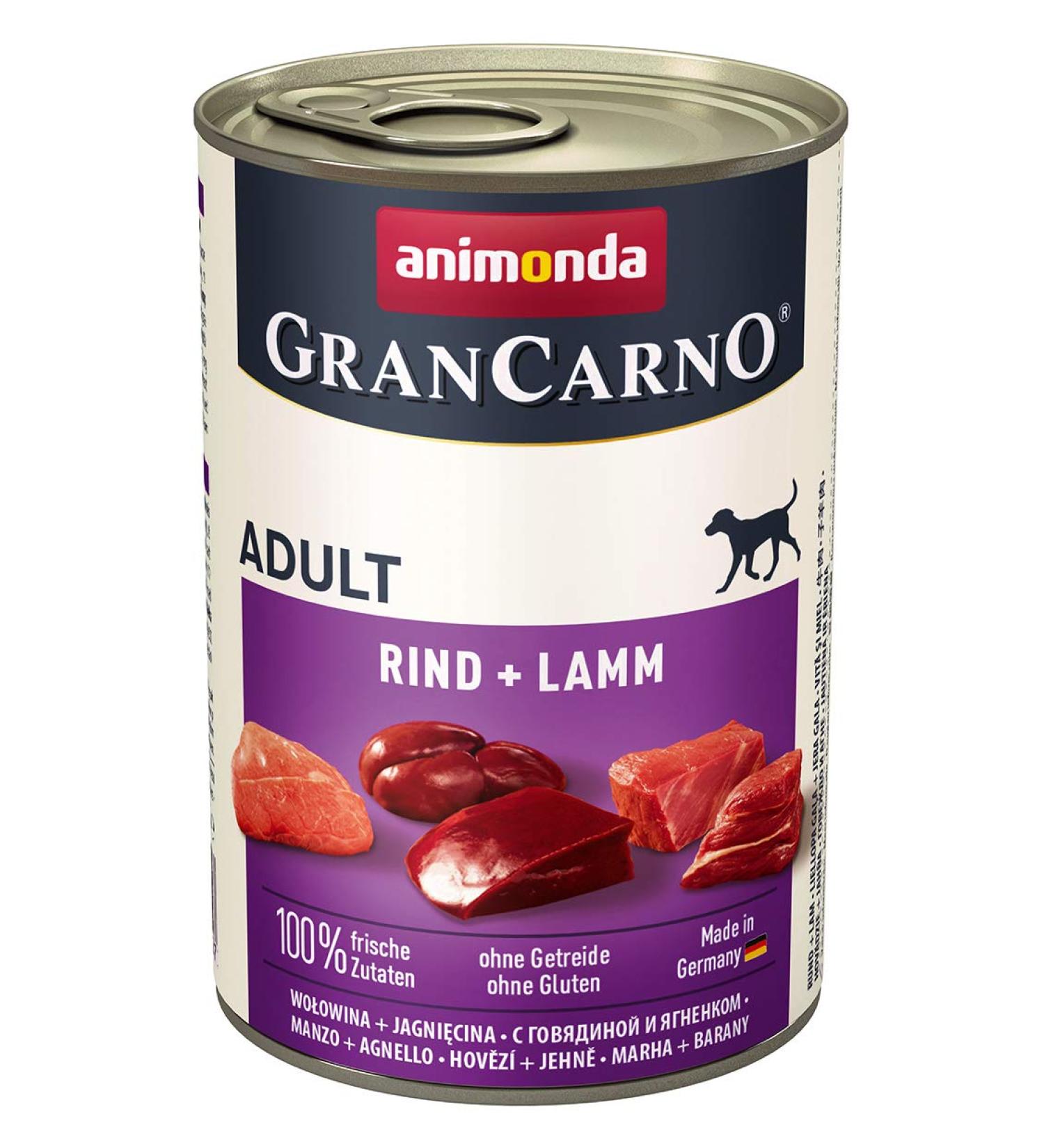 Buy animonda GranCarno Adult Wet Dog Food - Beef & Lamb (6 x 400g) | Premium Quality International Shipping - Buy Online on GoSupps.com