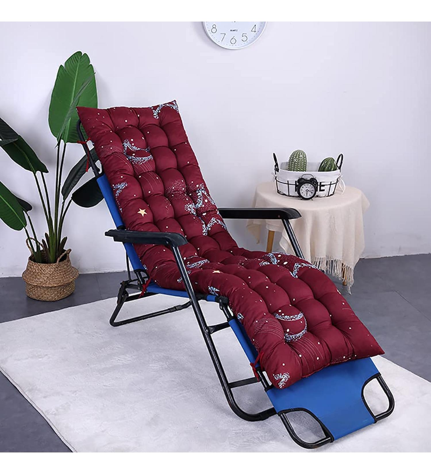 Garden Lounger Seat Cushions Comfortable Sun Lounger Cushion with Non-Slip Strap Recliner Cushion for Indoor Outdoor Office Garden Swing Chair - Buy Online on GoSupps.com