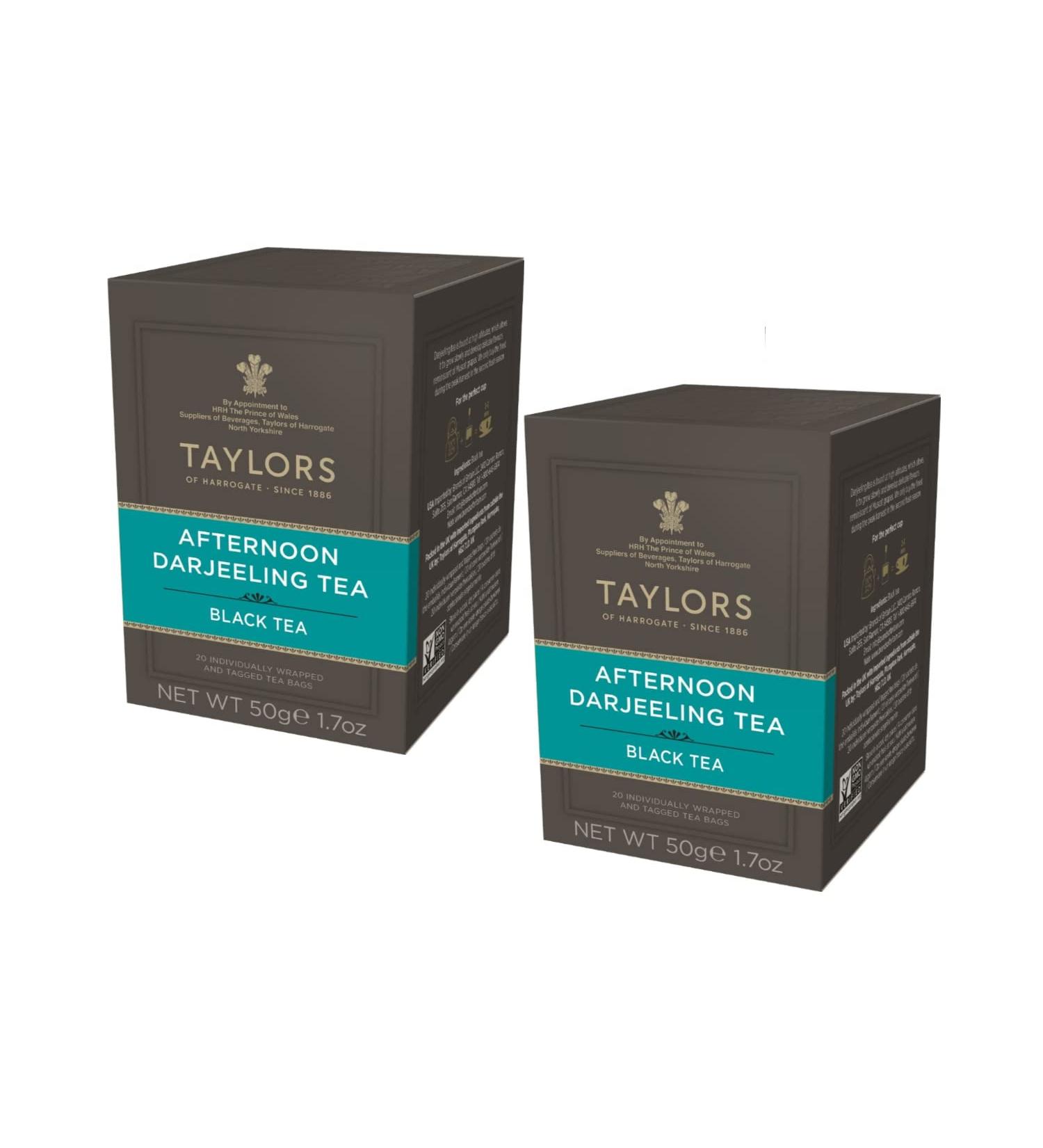  TAYLORS Taylors | Afternoon Black Tea Darjeeling Afternoon | Delicate and Refreshing Black Tea - 2 x 20 Individually Wrapped Tea Filters (100 Gr) - Buy Online on GoSupps.com