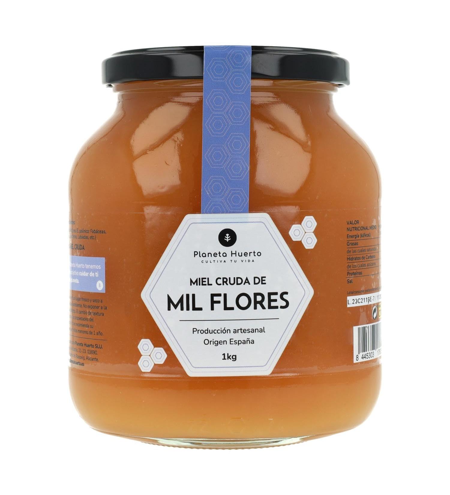 Raw honey from a thousand flowers planet vegetable garden 1 kg - Buy Online on GoSupps.com