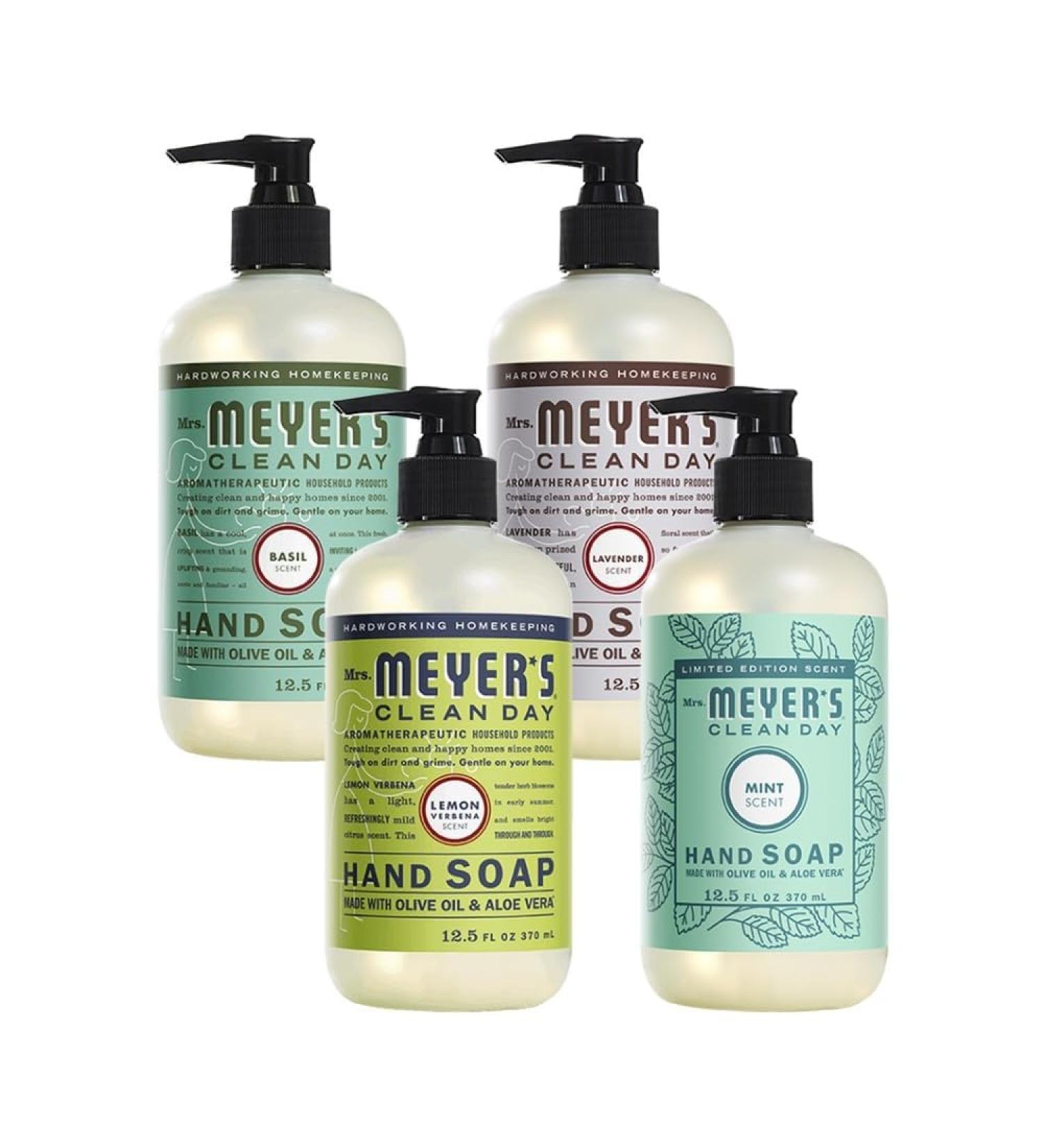 Mrs. MEYER'S CLEAN DAY Hand Soap Bundle (Basil + Lavender + Lemon Verbena + Mint) - Buy Online on GoSupps.com