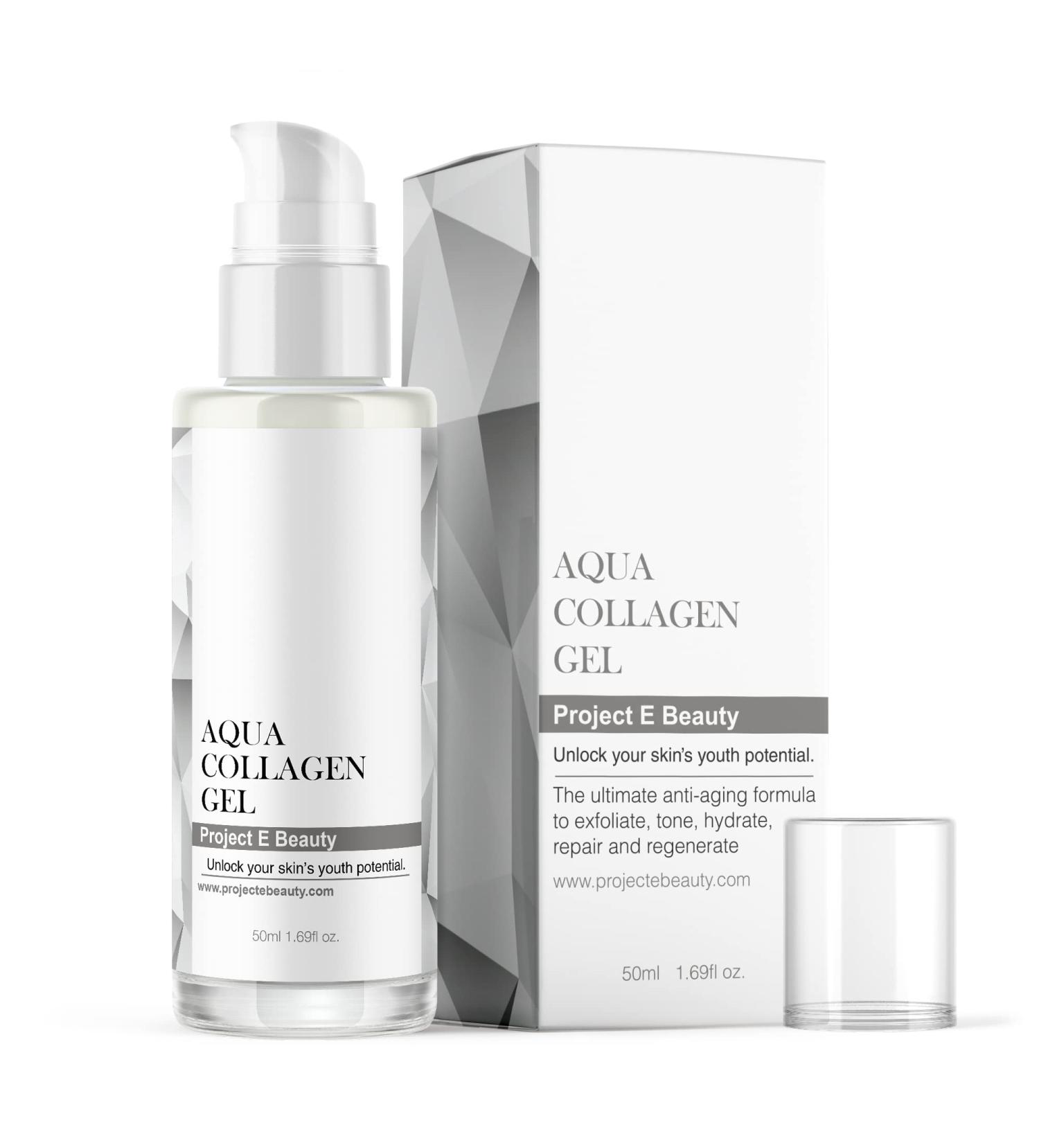 Project E Beauty Aqua Collages Gel - Natural Vitamin C Facial & Eye Serum for Anti-Aging Lifting & Tightening | 50 ml - Buy Online on GoSupps.com