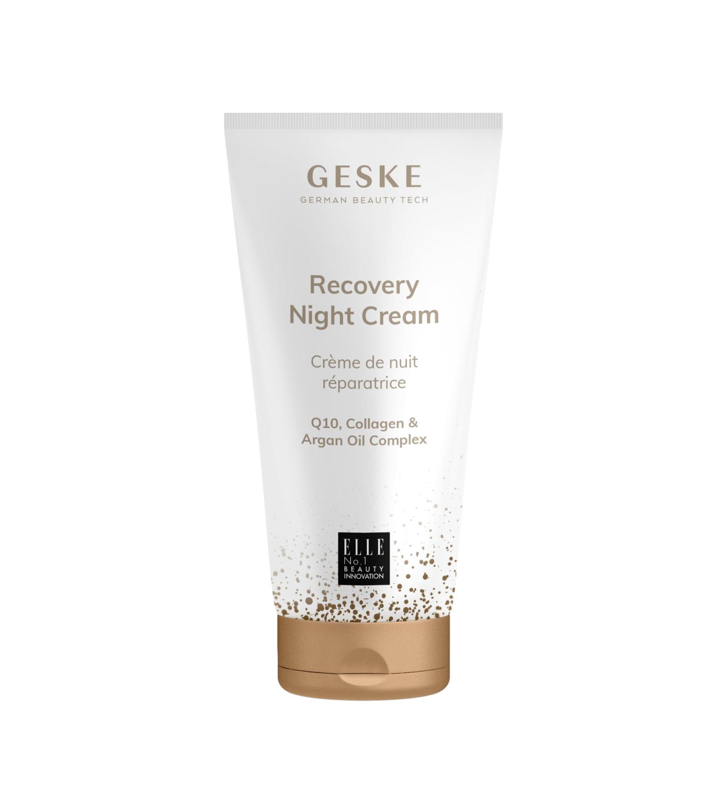 GESKE Recovery Night Cream | Q10 Cream with Collagen & Argan Oil | Moisturizing Anti-Wrinkle Night Cream | Vegan Formula | Complements SmartAppGuided Devices | For Men Women & All Genders