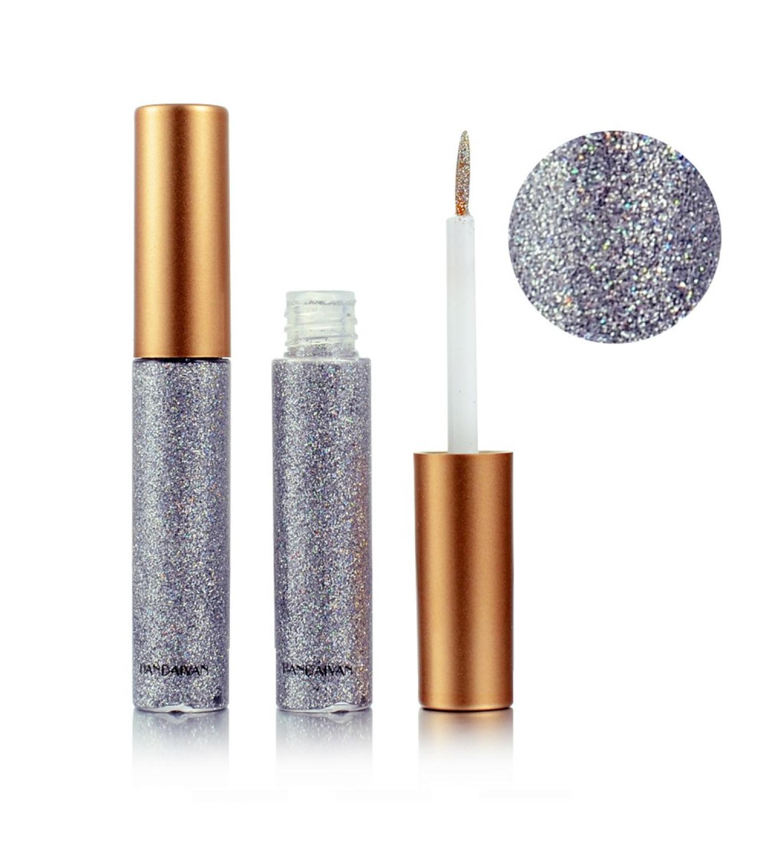 Ouken glitter liquid eyeliner long permanent waterproof shimmer high pigmented silver metallic eyeliner glitter make-up for women colorful