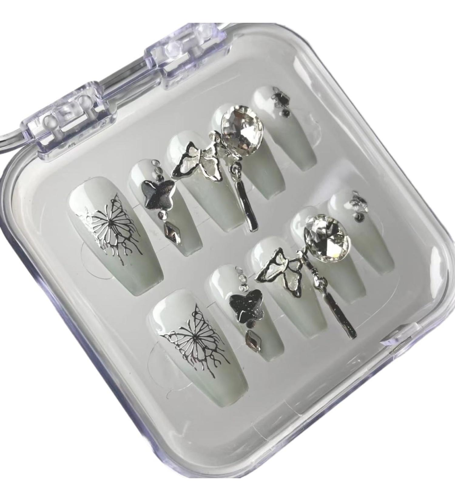 Temperament-enhancing nail art new ice-penetrating gradient butterfly dance hand-worn nail fake nails patch nail explosion nail art.(M)