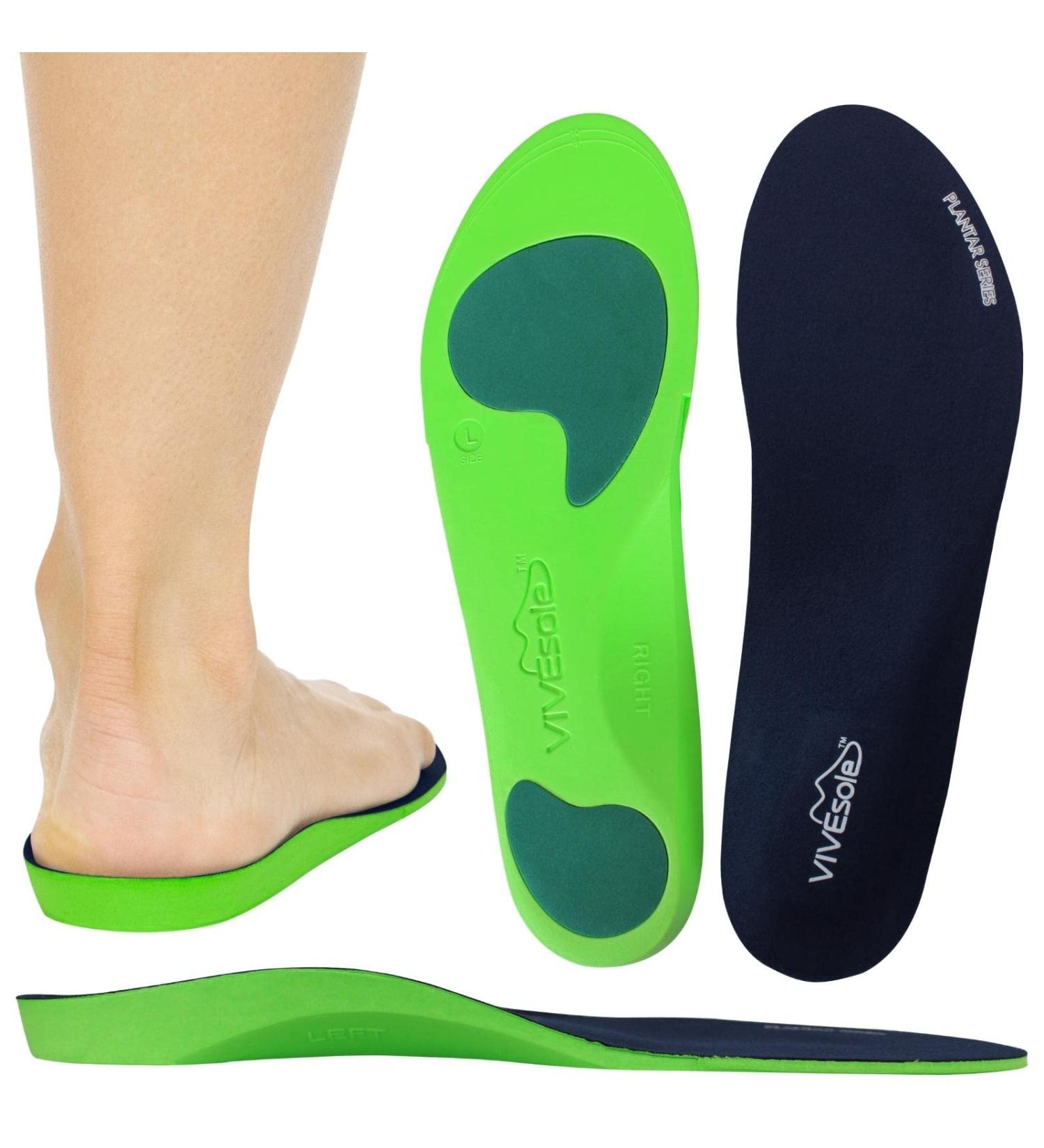 ViveSole Plantar Fasciitis Insoles - Arch Support Orthotic for Men & Women - Firm Foam Inserts for Work & Running - Fits Boots & Sneakers - Size L Men's (9.5-11) Women's (10.5-12) - Buy Online on GoSupps.com