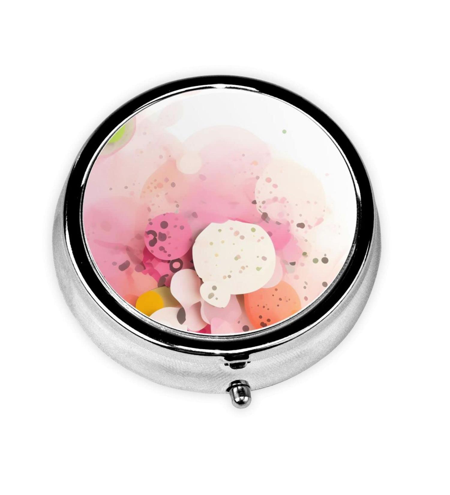 Buy Pink Paper Cutting Round Pill Box - 3 Compartment Portable Organizer for Travel - Effortless Pill Management - Buy Online on GoSupps.com