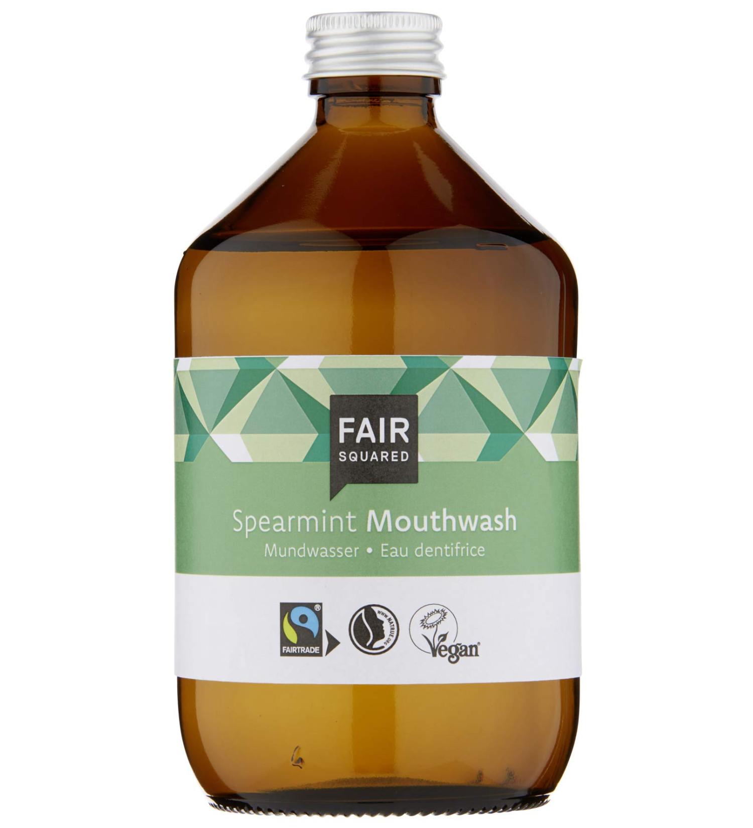 FAIR SQUARED mouthwash Spearmint 500 ml - vegan natural cosmetics - Zero Waste in reusable glass