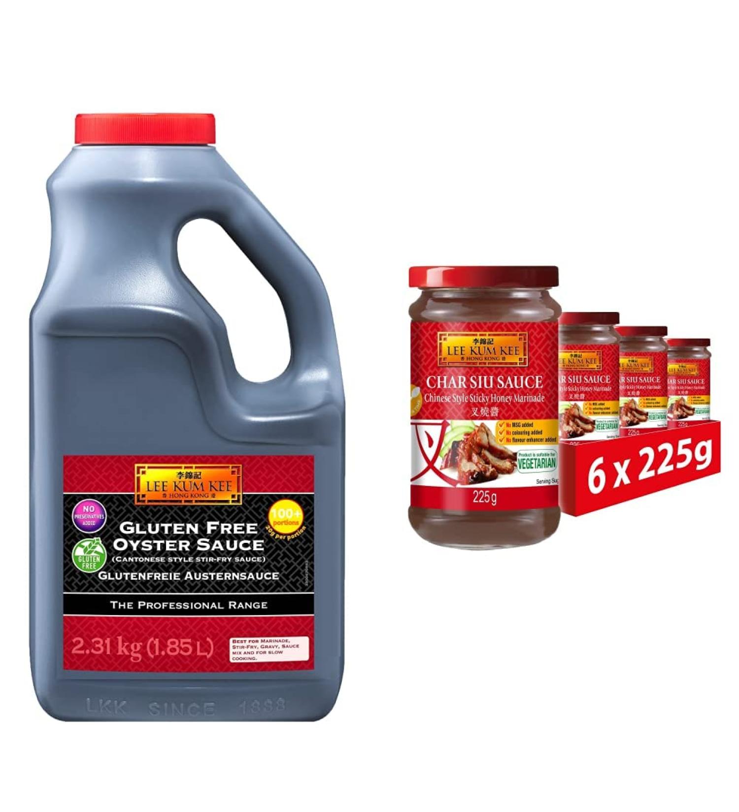 Lee Kum Kee Gluten free Oyster Sauce 2.31 Kg & Char Siu Sauce 225g (Pack of 6) Oyster Sauce + Char Siu Sauce 225g (Pack of 6) - Buy Online on GoSupps.com