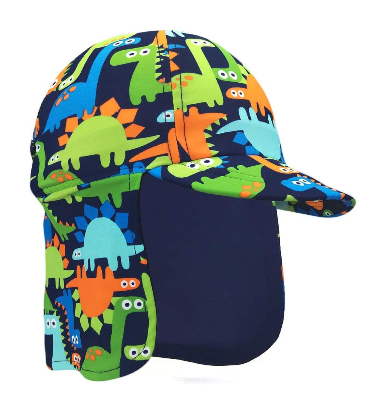 Kids Legionnaires Hat UPF 50+ Sun Protection Swim Cap - Dinosaur Design | Quick-Drying Boys Sun Hat for Beach and Pool | 2-4 Years - Buy Online on GoSupps.com