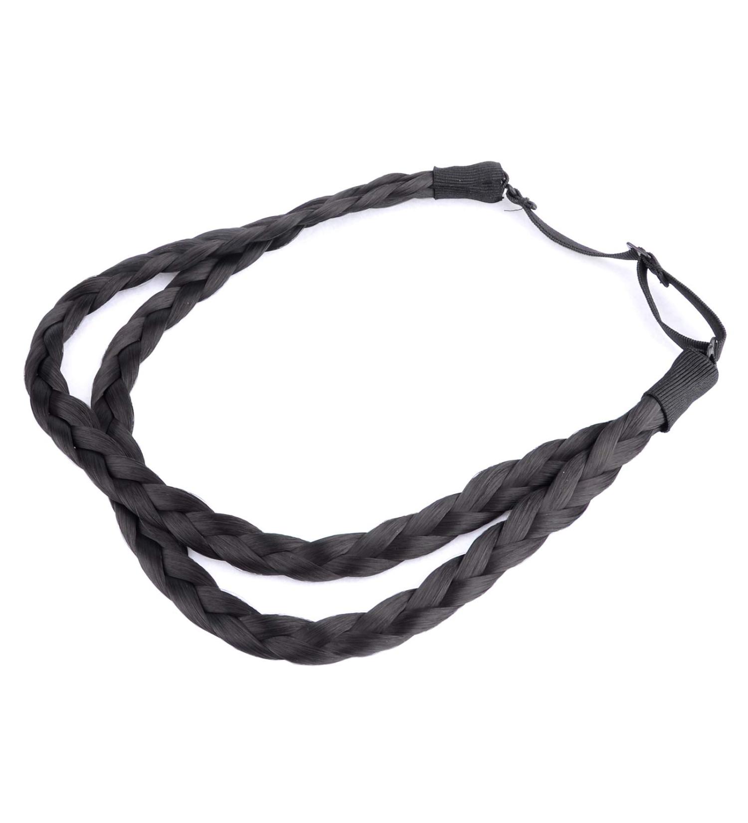 Gledola Double Three Strands Braid Headband - Synthetic Hair Plait for Women (Natural Black) - Buy Online on GoSupps.com