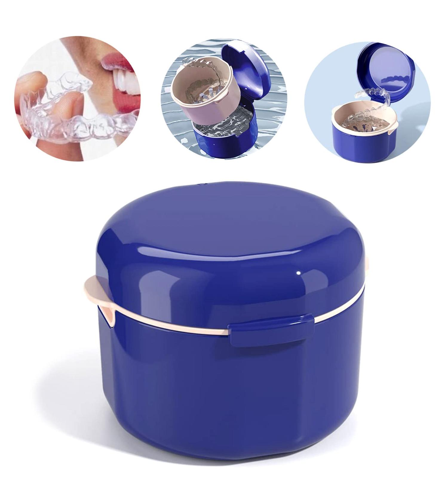 Blue Denture Container for Safe Prosthesis Storage | Dissose Dinner Box for Tooth Care - Buy Online on GoSupps.com