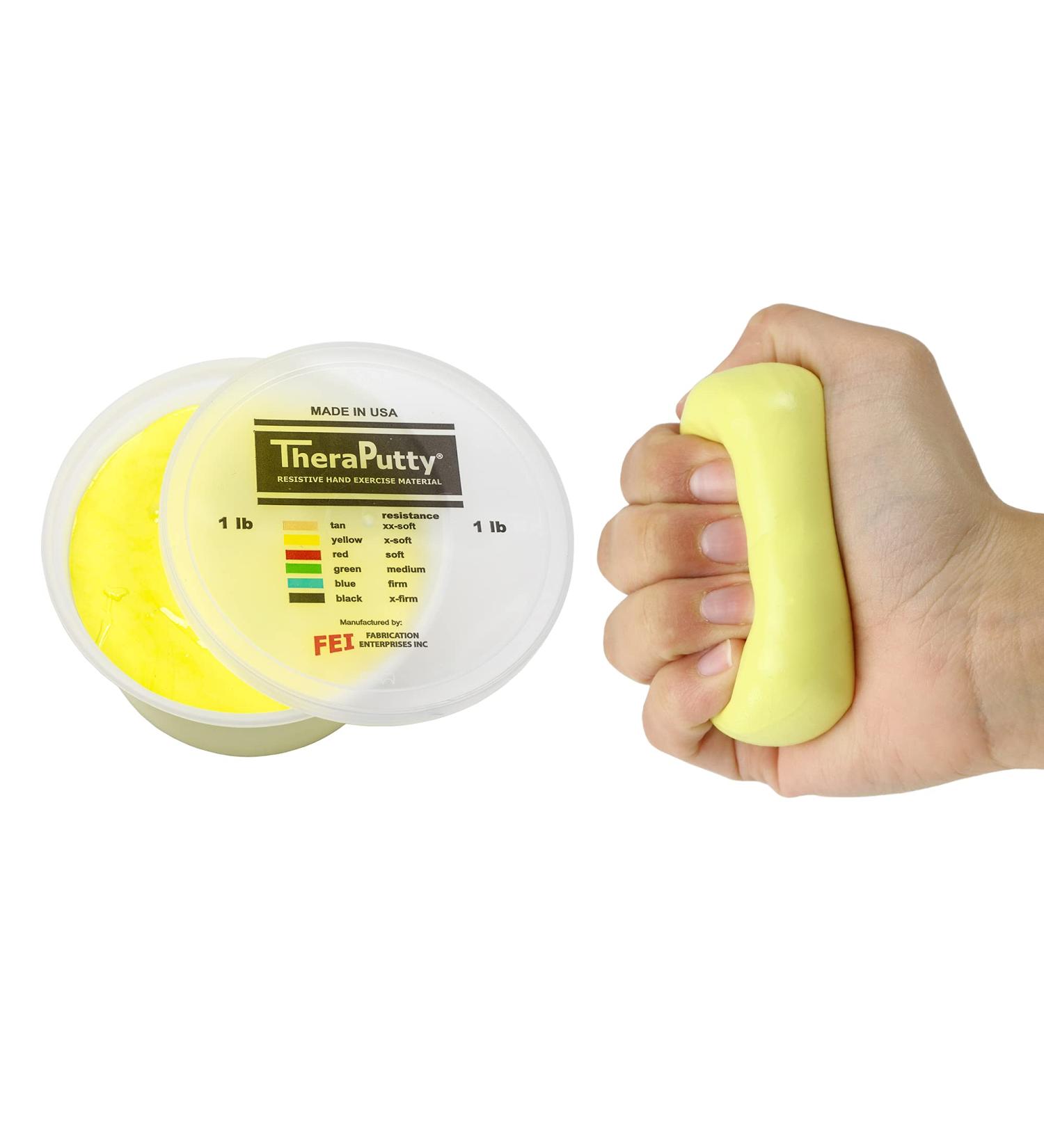 CanDo Theraputty Plus 1lb Yellow X-Soft for Hand Exercise Rehabilitation - Physical & Occupational Therapy Strengthener - Buy Online on GoSupps.com