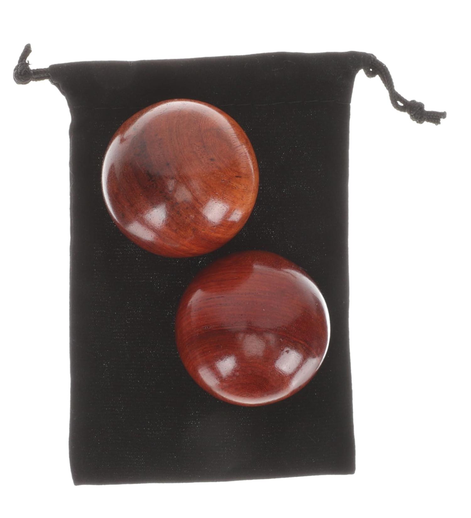 Magiclulu 2-Piece Wooden Health Massage Balls - Hand Exercise Fitness & Relaxation - Buy Online on GoSupps.com