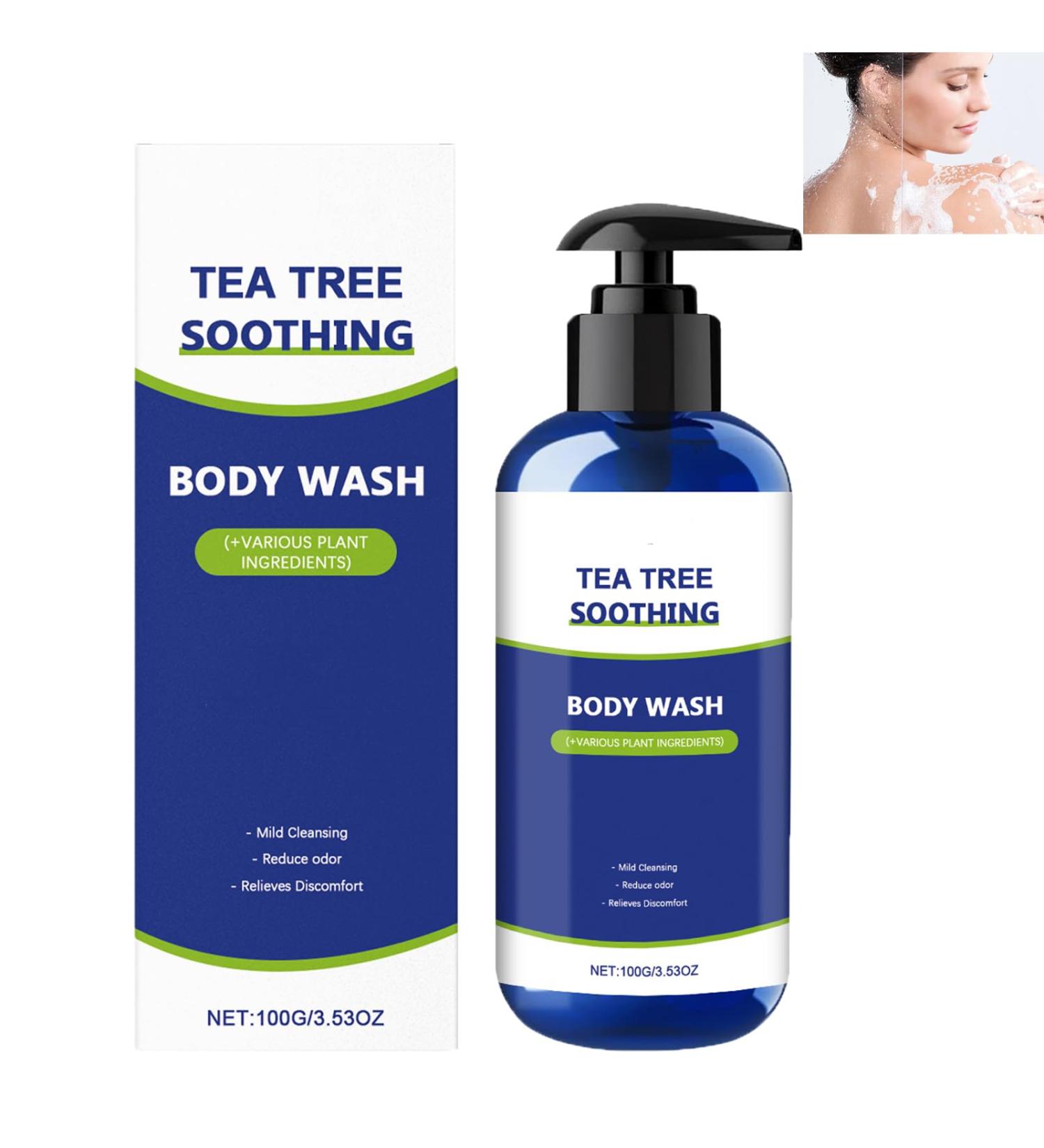  homomdy Tea Tree Body Wash gentle cleansing nourishes the skin and improves dry and rough skin reduces odors keeps skin fresher promotes healthy skin and feet for men and - Buy Online on GoSupps.com