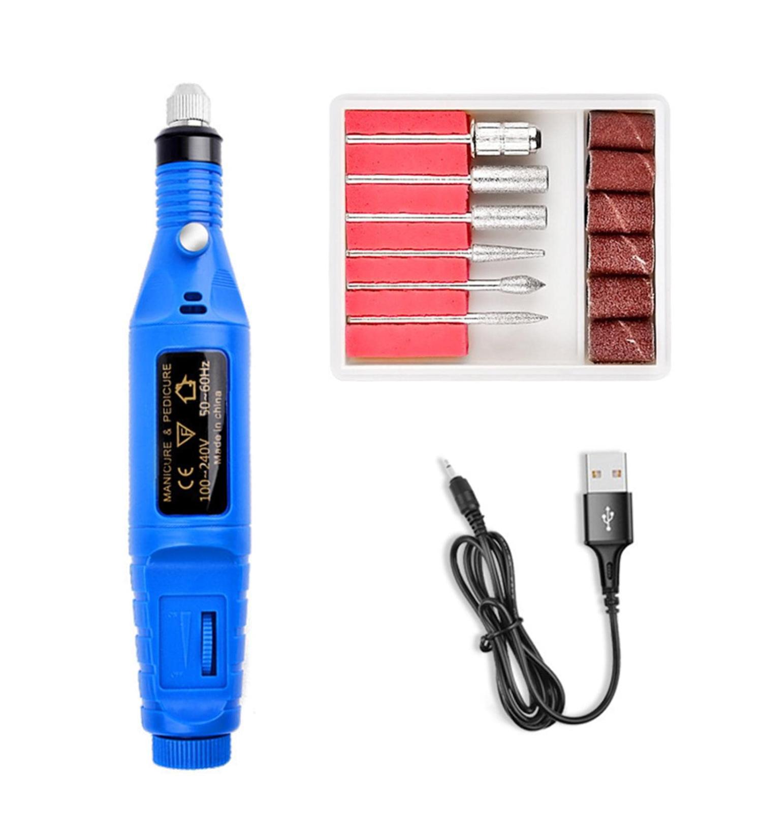 5 Electric Manicure Nail Grinder Electric Manicure Pedicure Tools | 6 Pieces Attachments and Sanding Bands for Hand/Foot Nail Care Professional Manicure Pedicure 5 Pcs Usb-blue - Buy Online on GoSupps.com