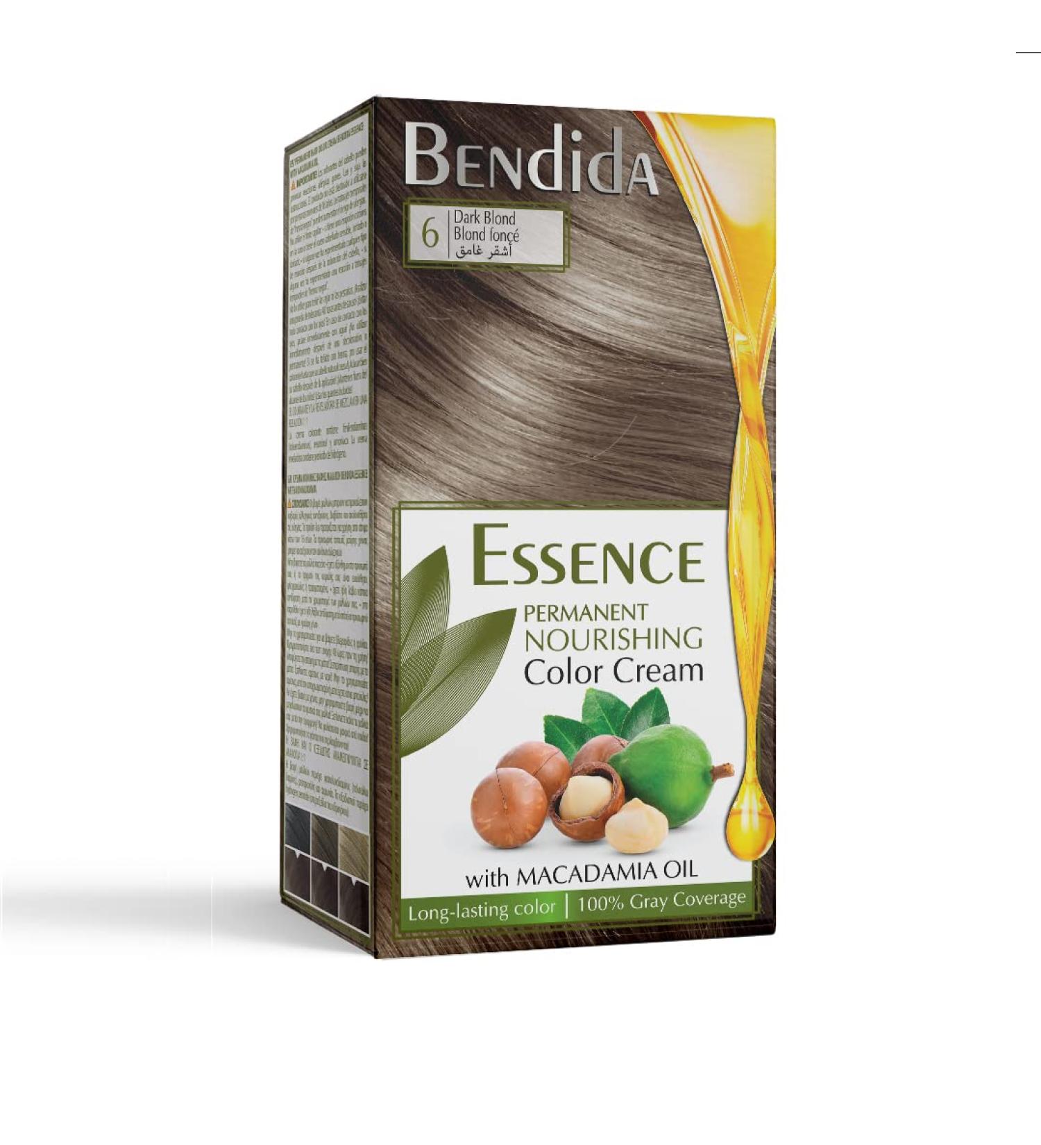  Bendida Bendida Permanent Hair Color 120 ml with macadamia oil and 6% oxidant 100% gray coverage and long-lasting shine kit with pre-serum coloring cream and - Buy Online on GoSupps.com