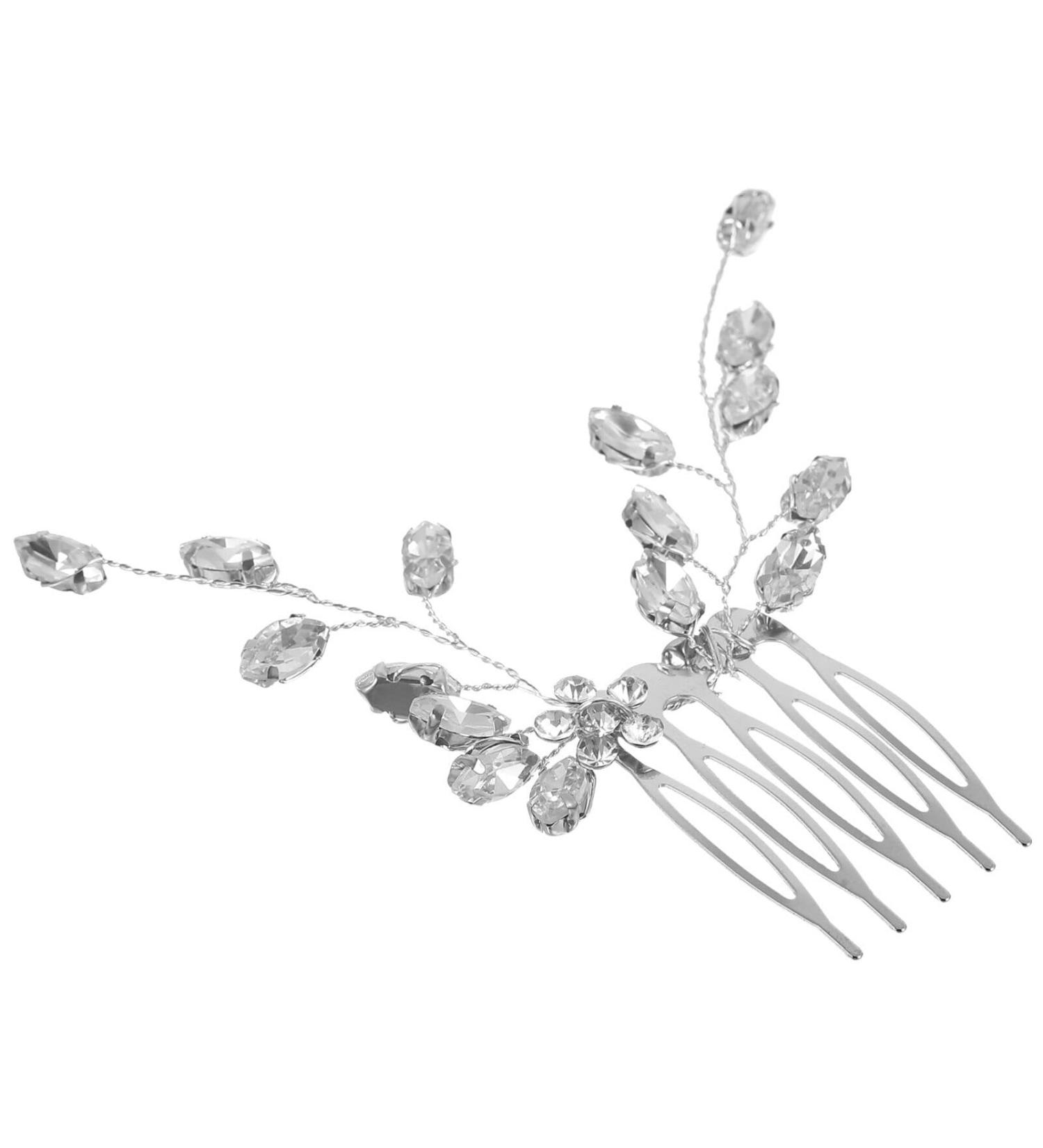 FOMIYES Hair Comb Rhinestone Wedding Hair Comb Leaf Hair Comb Decor Wedding Hair Accessory - Buy Online on GoSupps.com