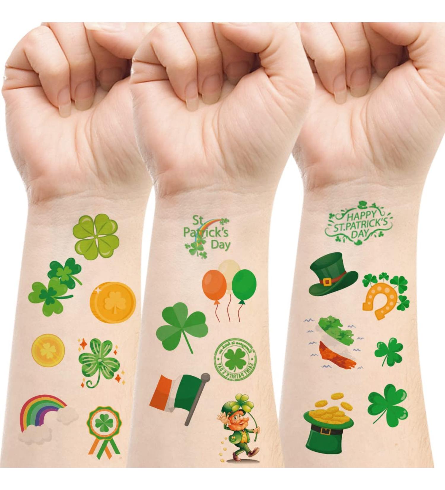 168 PCS St Patricks Day Tattoos Stickers - Shamrock Temporary Irish Tattoos for Parade Party Favors - Buy Online on GoSupps.com