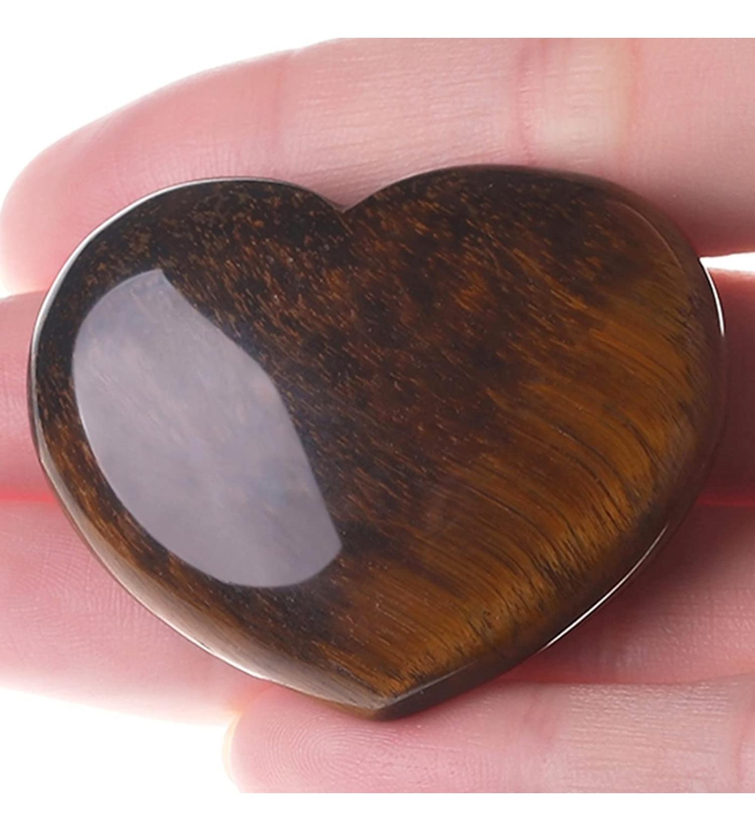 Xianvxi 1.8 Tiger Eye Healing Crystal Heart Stone | Reiki Gemstone for Love & Anxiety Relief | Perfect Valentine's Day Gift - Buy Online on GoSupps.com