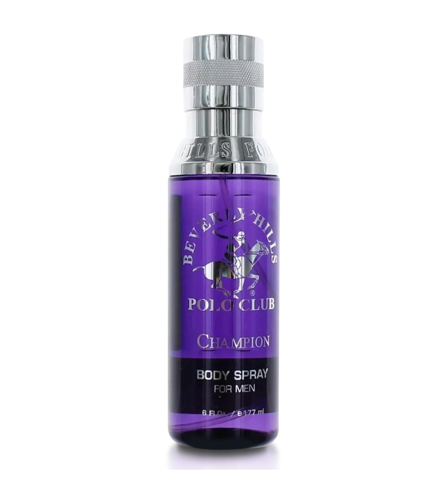 Beverly Hills Polo Club Body Spray for Men - BHPC Champion - Notes of Vanilla Lily Oakmoss & Patchouli - Long Lasting Body Mist Cologne Scent - Ideal Gift for Him 6oz - Buy Online on GoSupps.com