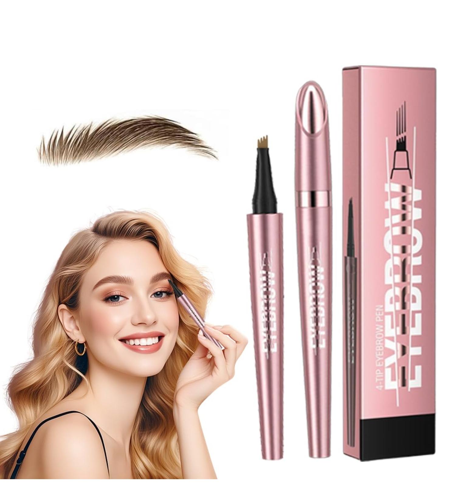 VoH Trade Magic Eyebrow Pen Water Resistant 3D Waterproof Eyebrow Pen Precise 4 Point Eyebrow Pen Durable Natural Provides Natural Looking Light Coffee - Buy Online on GoSupps.com