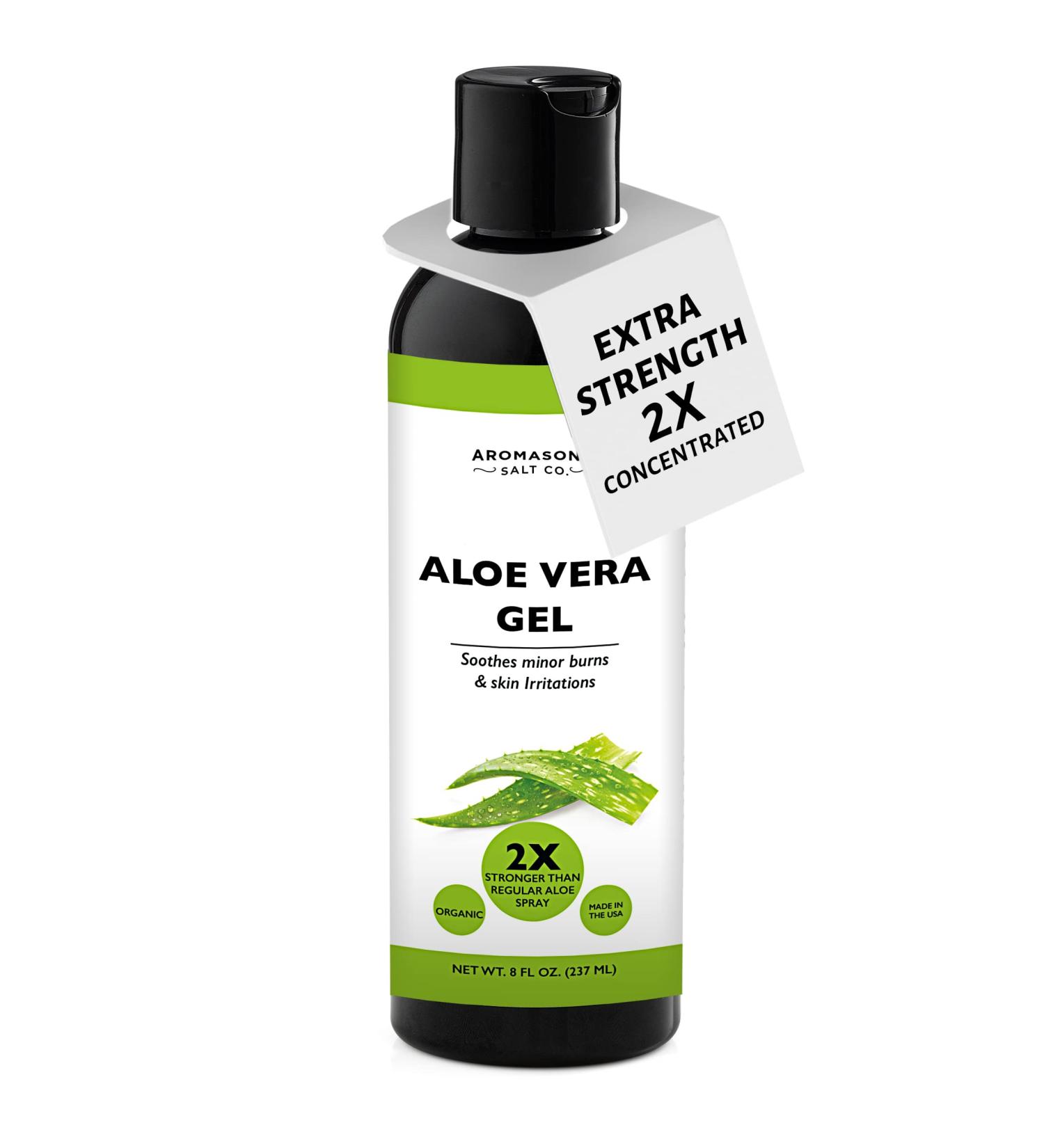 Organic Aloe Vera Gel for Face, Skin, Hair, Sunburn Relief - Extra Strength Concentrated Formula by Aromasong - Buy Online on GoSupps.com