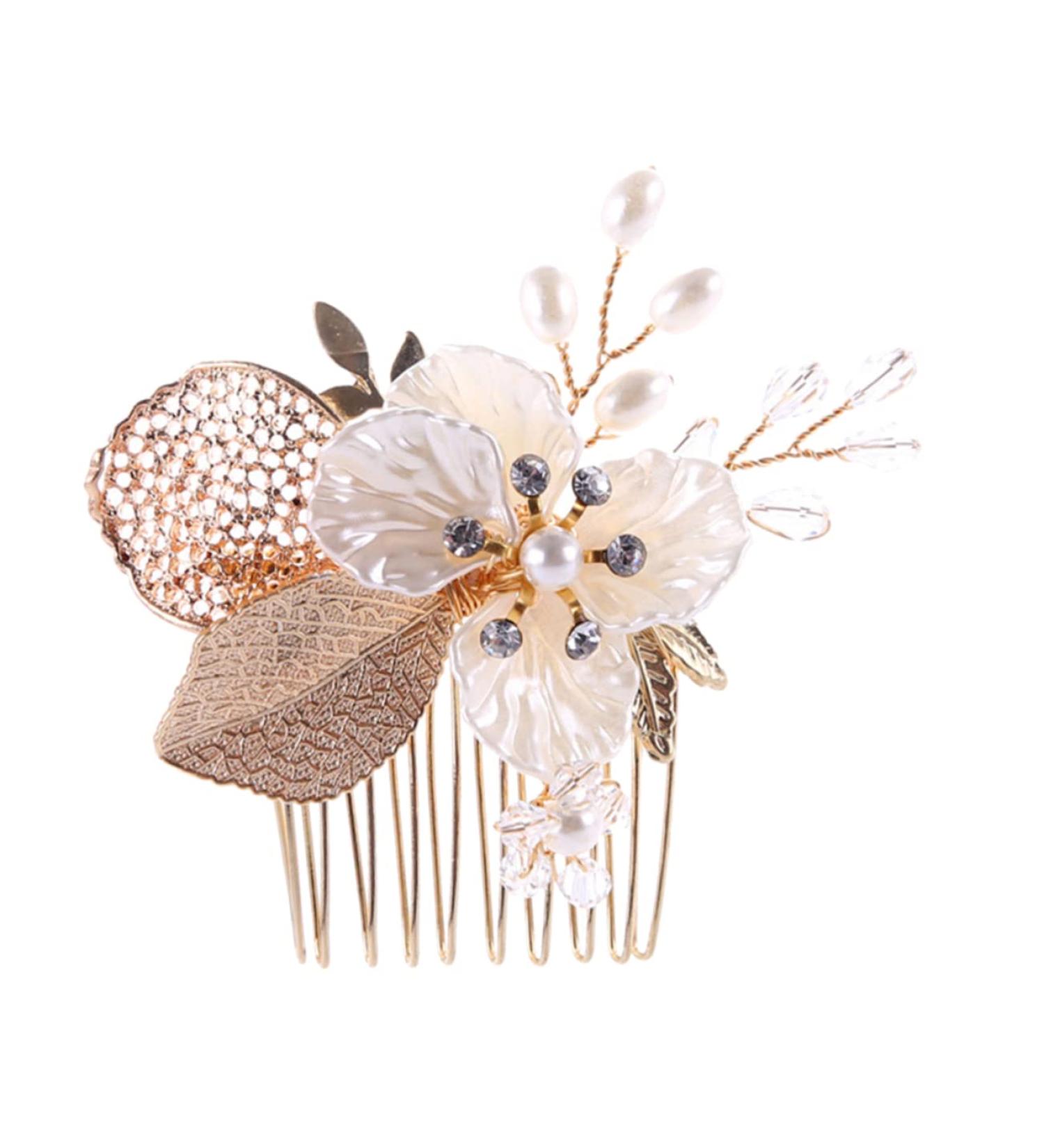 MAGICLULU Comb for Bridal Rhinestone Hair Accessories Bridal Hair Comb Alternative Headpiece Golden Hair Comb Pearl Hair Comb Rhinestone Hair Comb Wedding Bride Comb Hair Comb for Bride - Buy Online on GoSupps.com