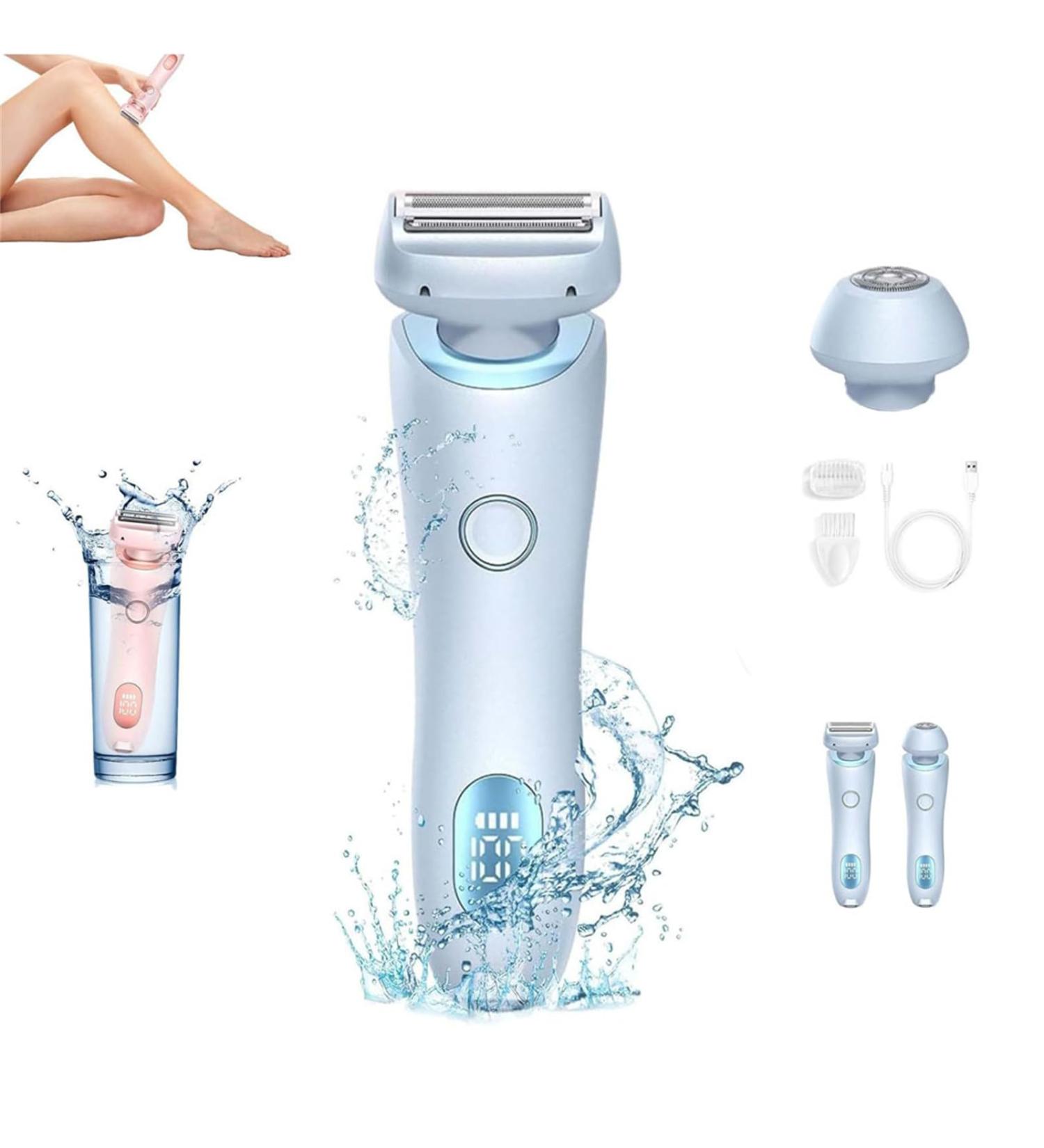 Razor for Women 2 in 1 Wet and Dry Electric Waterproof Shaver for Women Waterproof Electric Razor Shaver with Removable Head Dry for Leg Arm Underarm Area (A) - Buy Online on GoSupps.com
