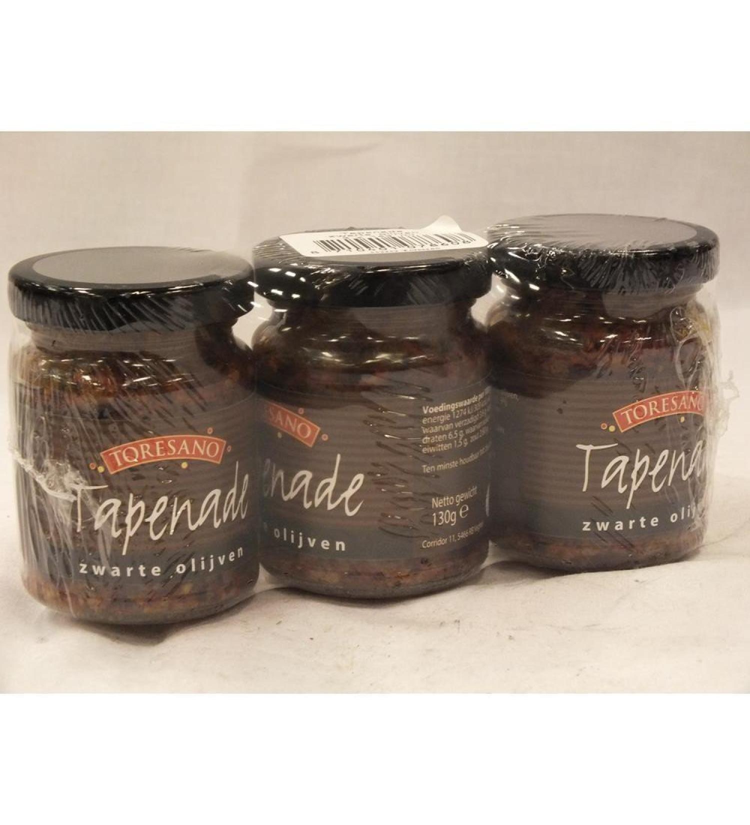 Toresano Tapenade Zwarte Olijven 3 x 130g jar (Black Olive Tapenade)
