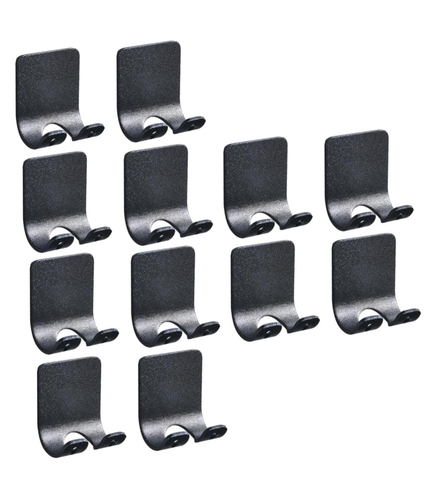 Osaladi 12-Pc Razor-Free Bathroom Hooks | Decorative Wall Hook for Cabinets | Child-Safe Aluminum | Black | Efficient Space-Saving Solution - Buy Online on GoSupps.com