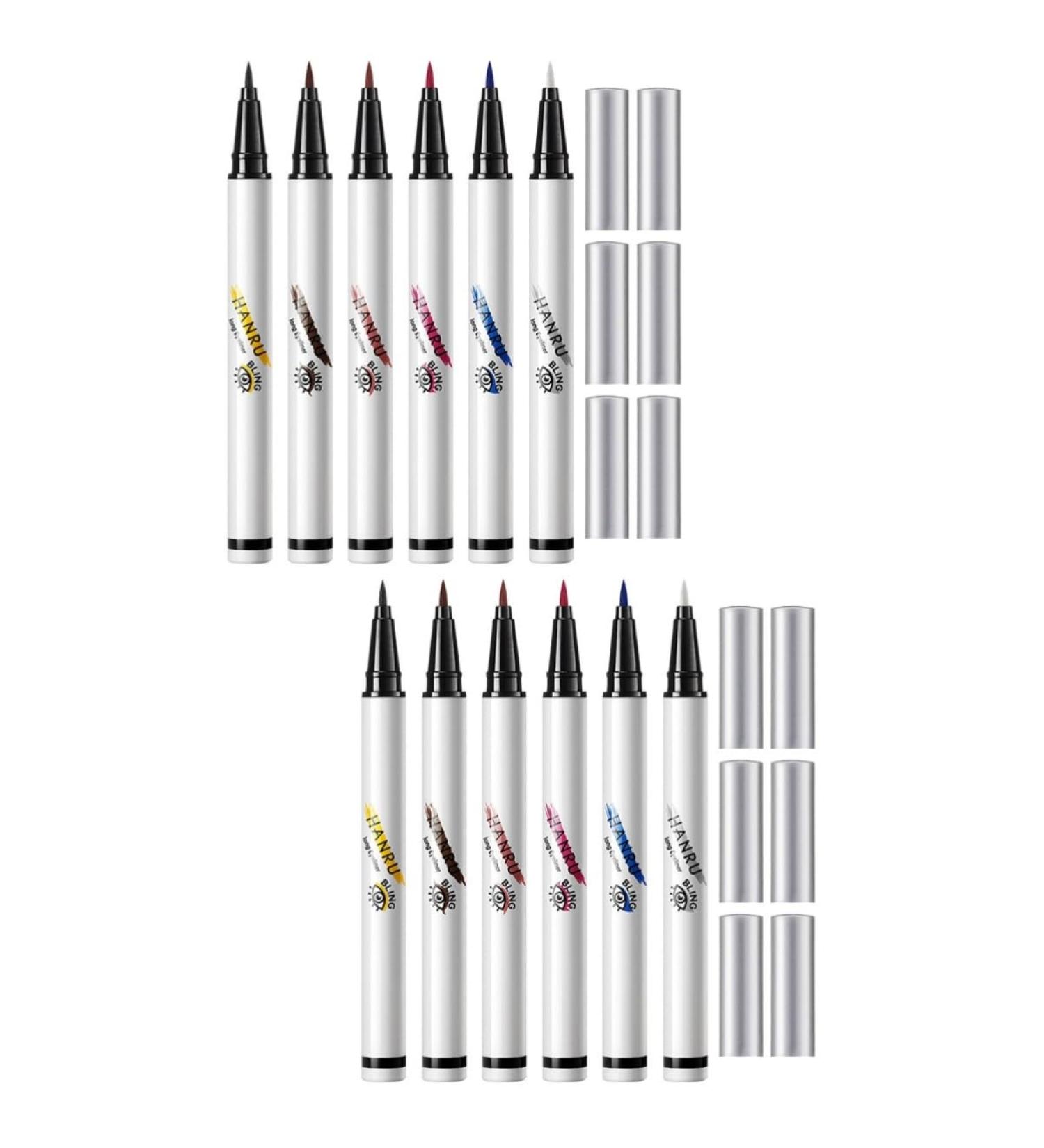 Healvian 12 Pcs Eye Liners Eyeliner Pen for Women Neon Liquid Eyeliner Colored Eyeliners Eye Makeup Abs - Buy Online on GoSupps.com