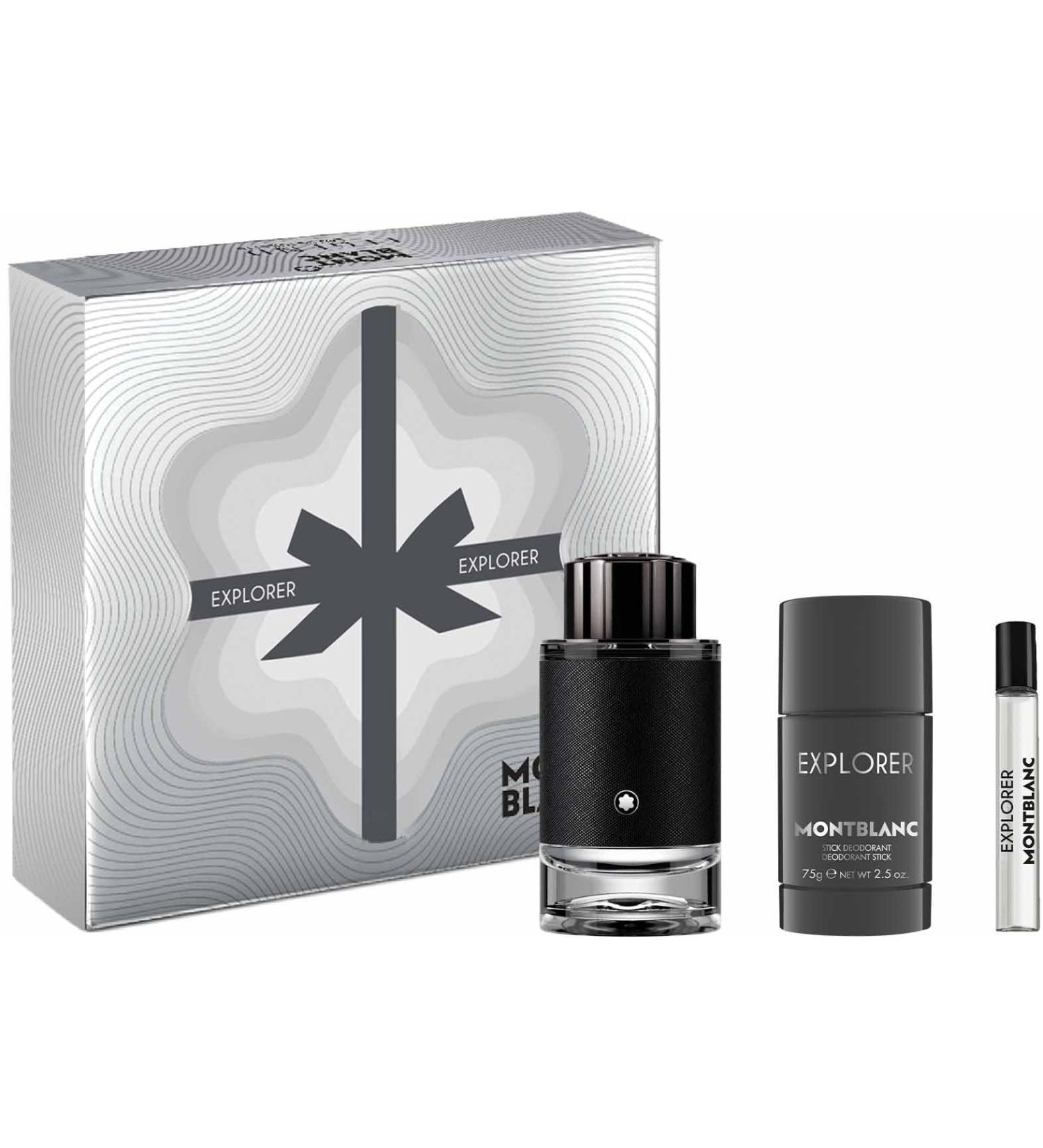 MONTBLANC Explorer Eau de Parfum 2 Piece Set - 3.3 fl. oz. Spray 2.5 oz. Deodorant Stick - Long Lasting Fragrance with notes of Sage Sandalwood & Patchouli - Woody & Aromatic